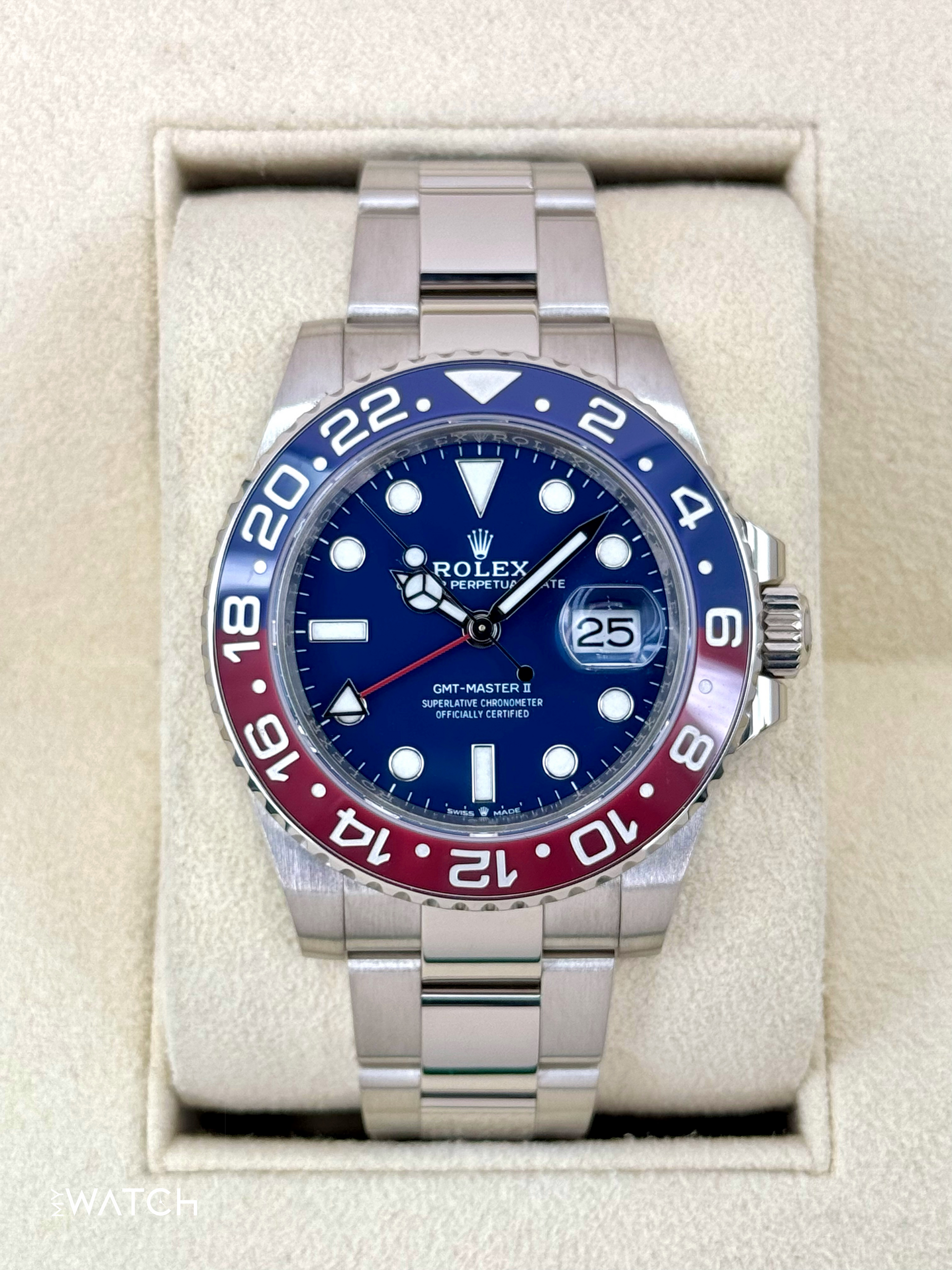2024 Rolex GMT-Master II "Pepsi" 40mm 126719BLRO White Gold Blue Dial - MyWatchLLC