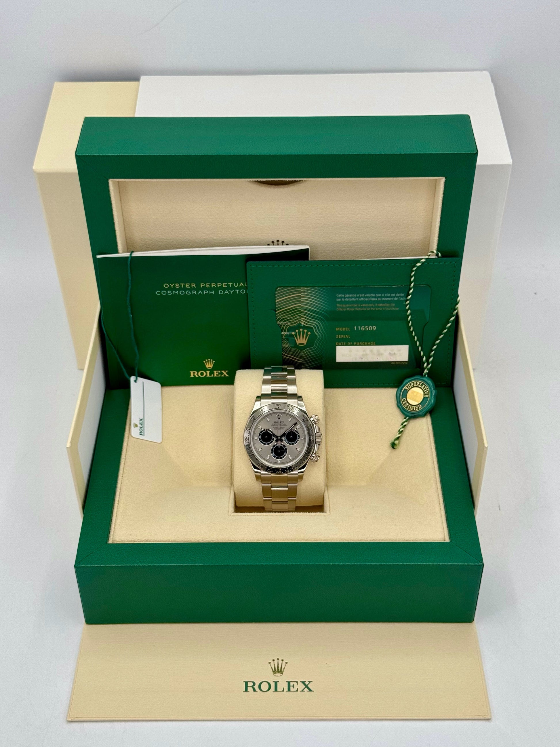 2021 Rolex Daytona "Ghost" 40mm 116509 White Gold Silver Dial - MyWatchLLC