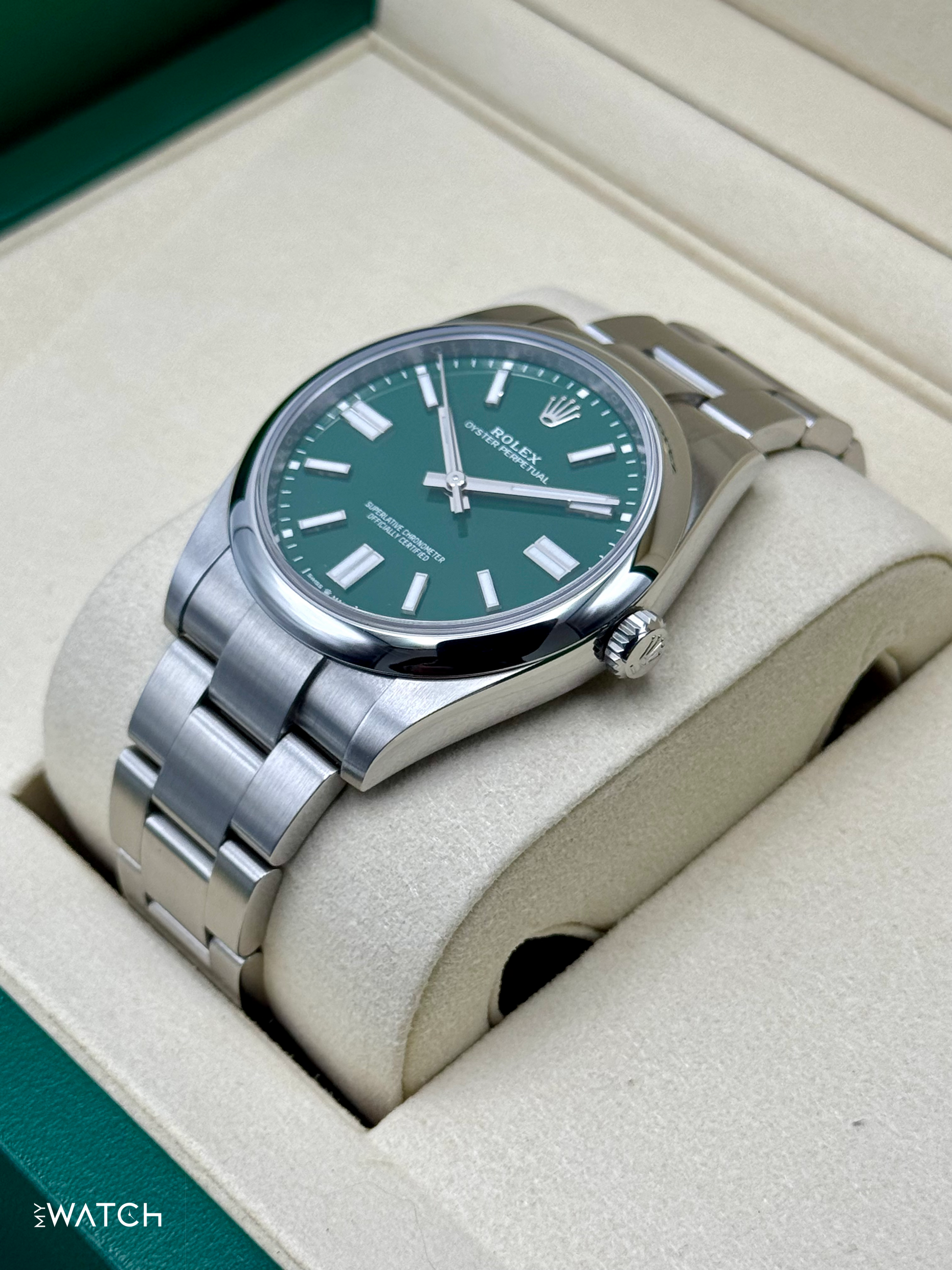 NEW 2025 Rolex Oyster Perpetual 41mm 124300 Green Dial - MyWatchLLC