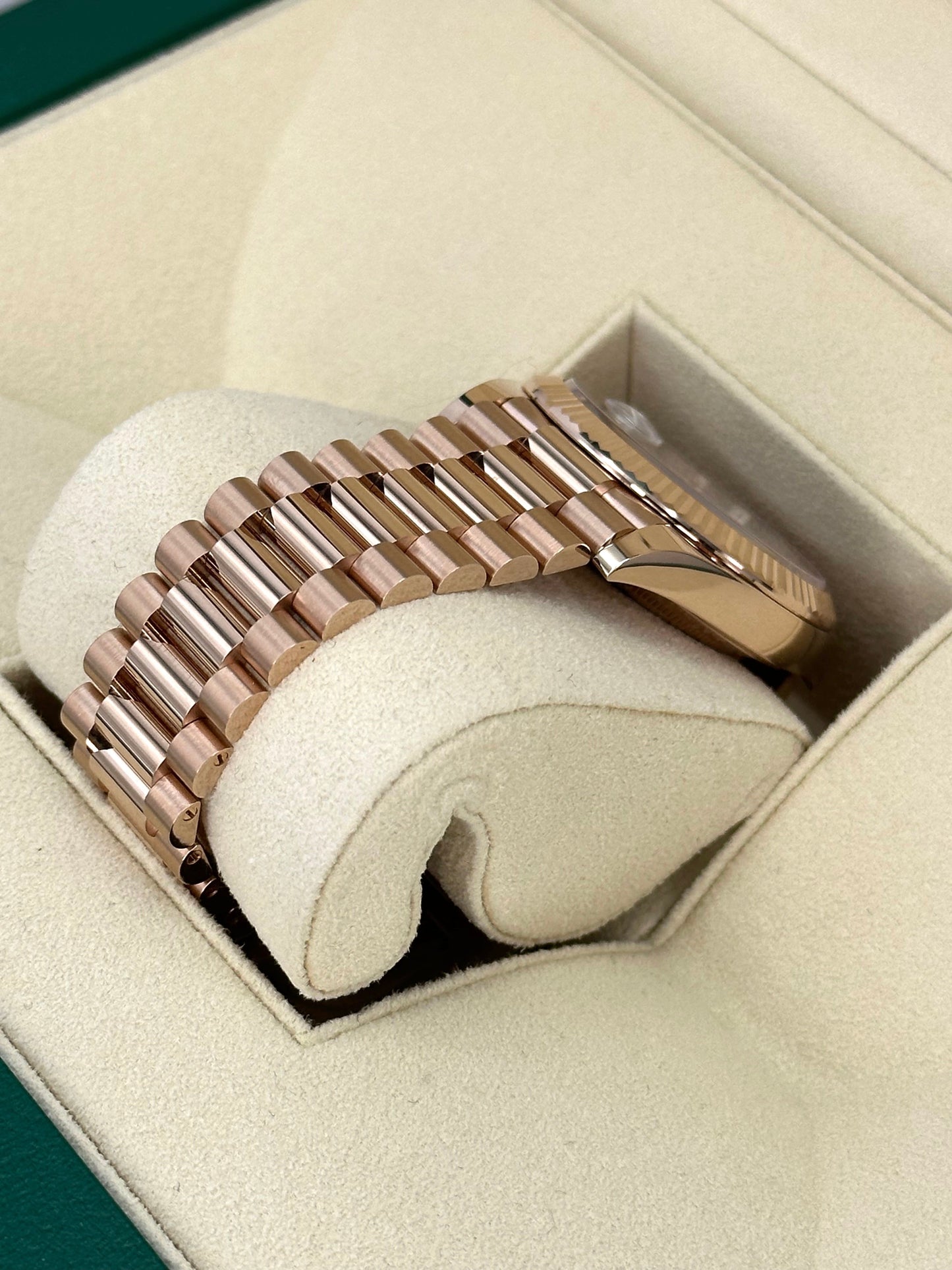 NEW 2024 Rolex Day-Date 40mm 228235 Presidential Rose Gold Olive Dial - MyWatchLLC