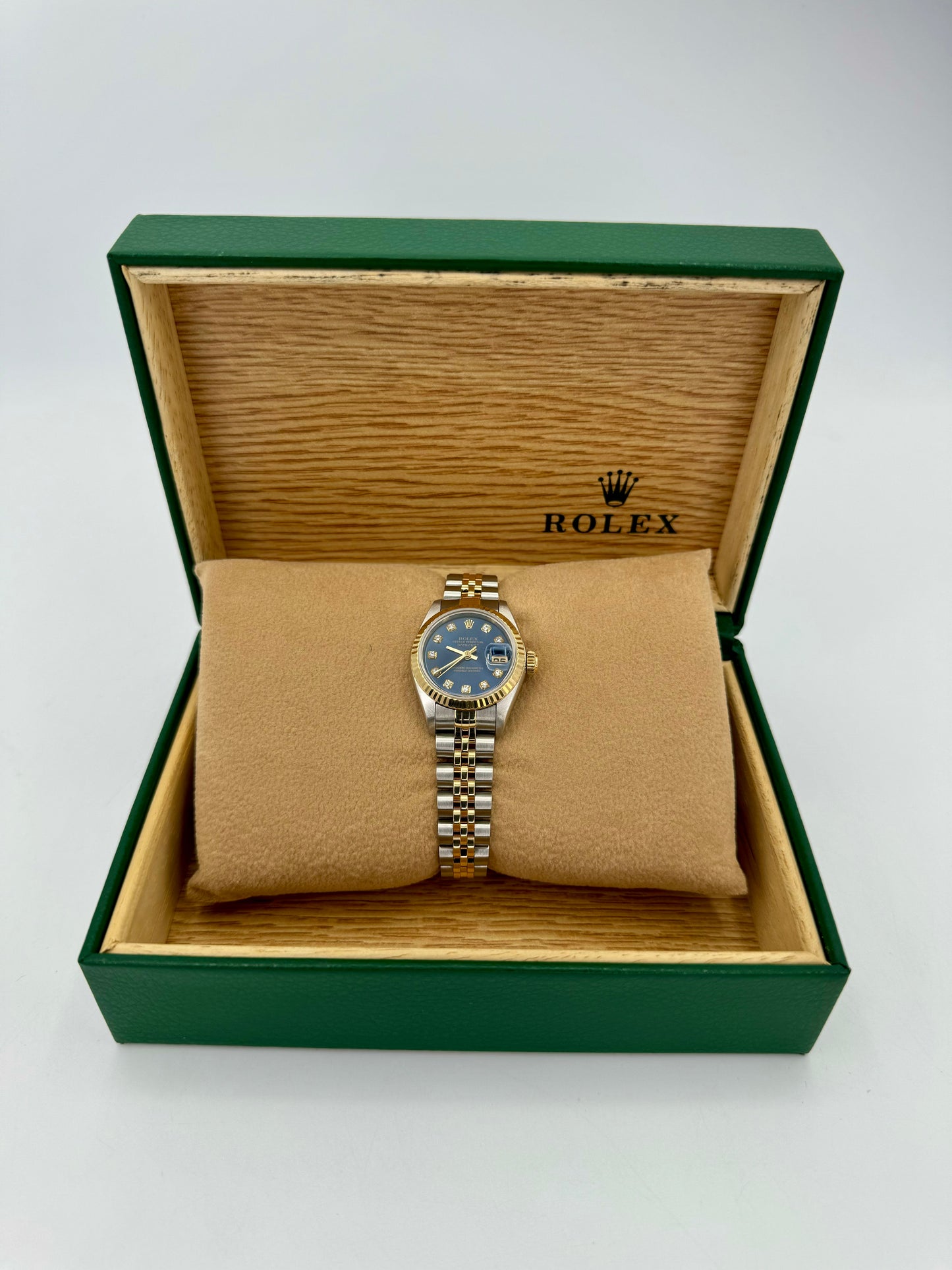 Rolex Lady-Datejust 28mm 79173 Two-Tone Blue 10 Diamond Dial - MyWatchLLC