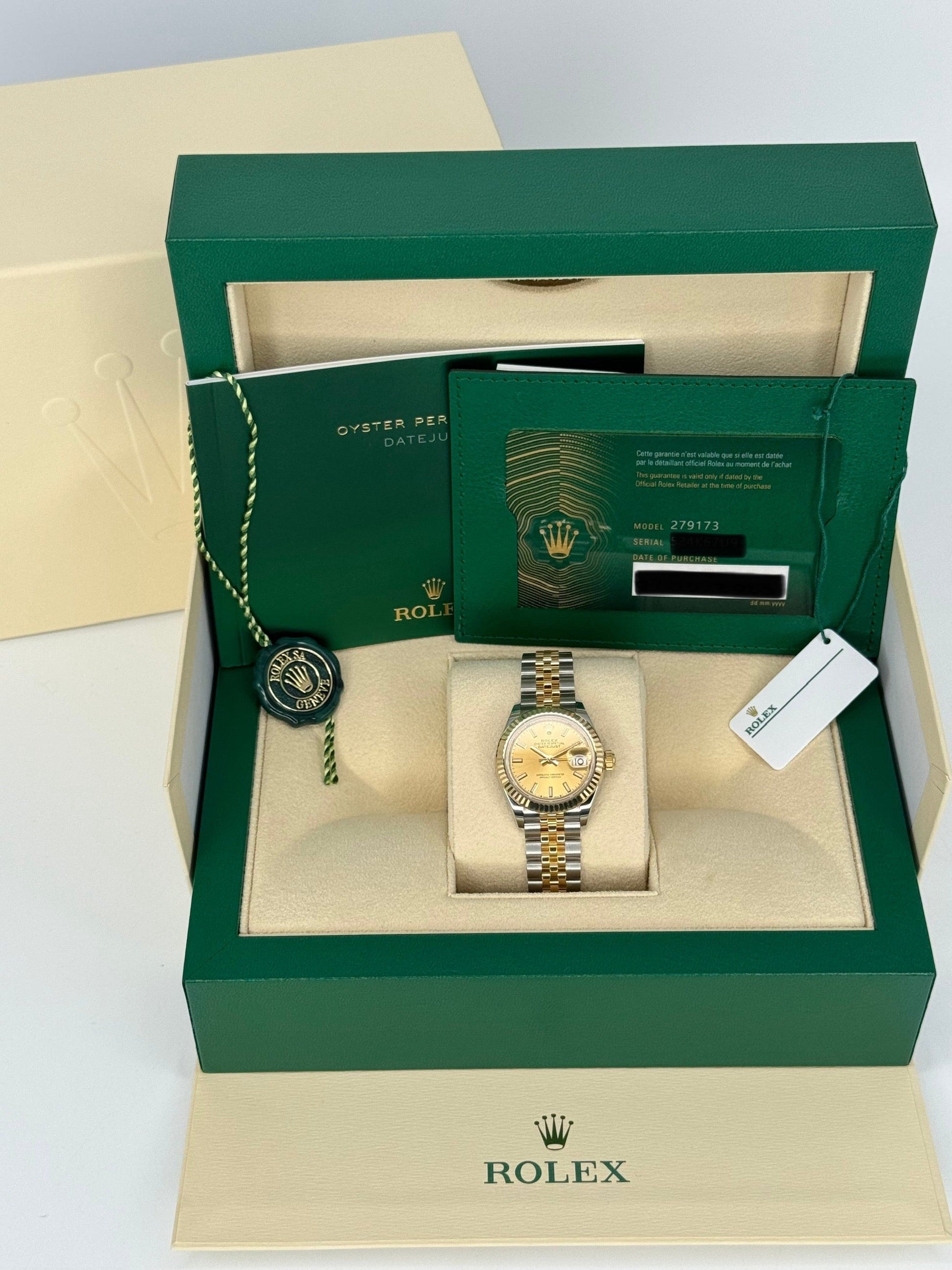 NEW 2024 Rolex Lady Datejust 28mm 279173 Jubilee Champagne Dial - MyWatchLLC