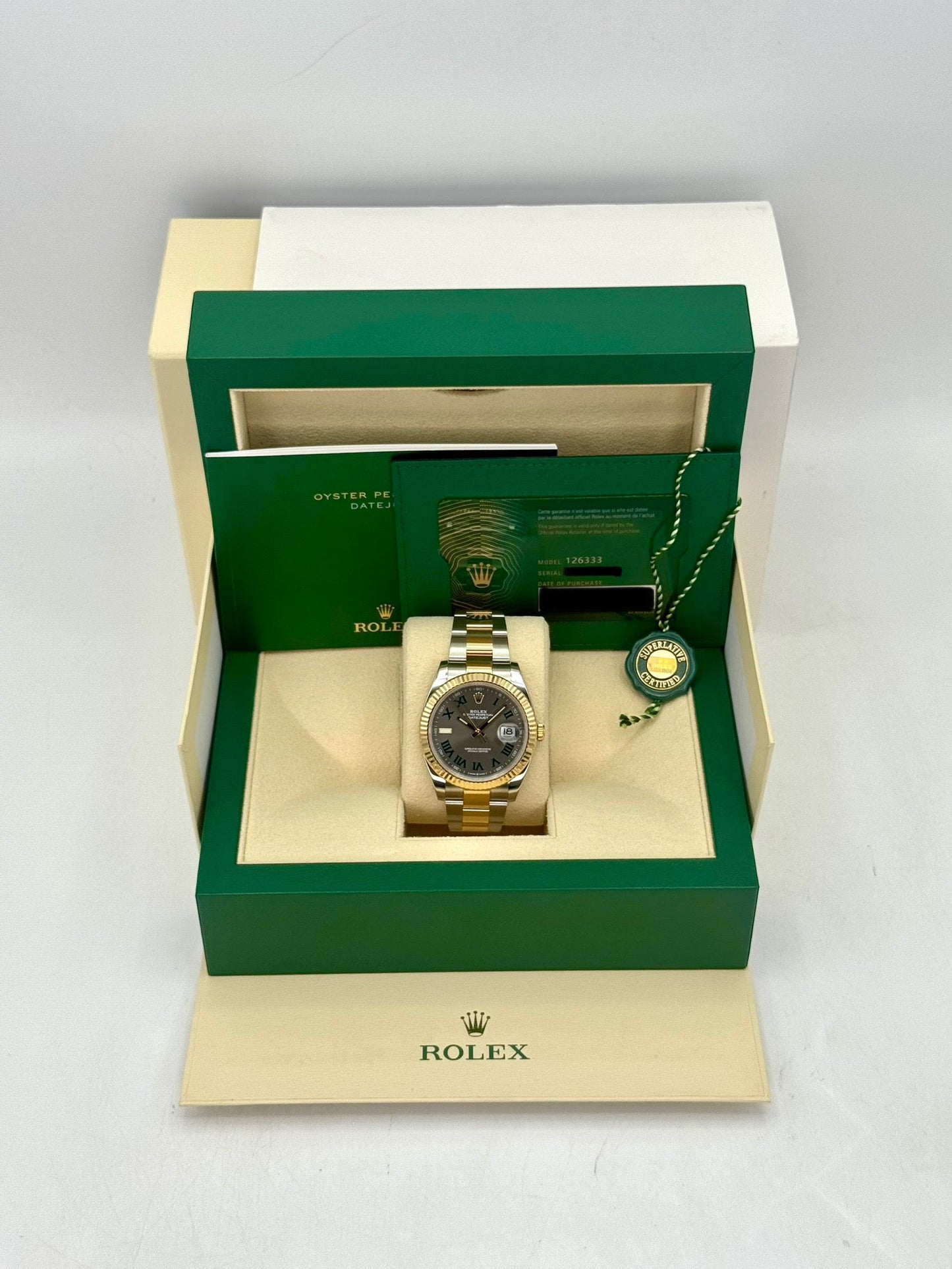 2022 Rolex Datejust 41mm 126333 Two-Tone Oyster Wimbledon Dial - MyWatchLLC