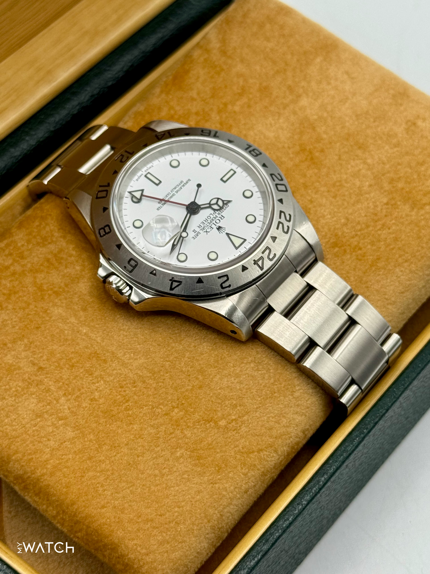 2000 Rolex Explorer II 40mm 16570 Stainless Steel Polar White Dial - MyWatchLLC