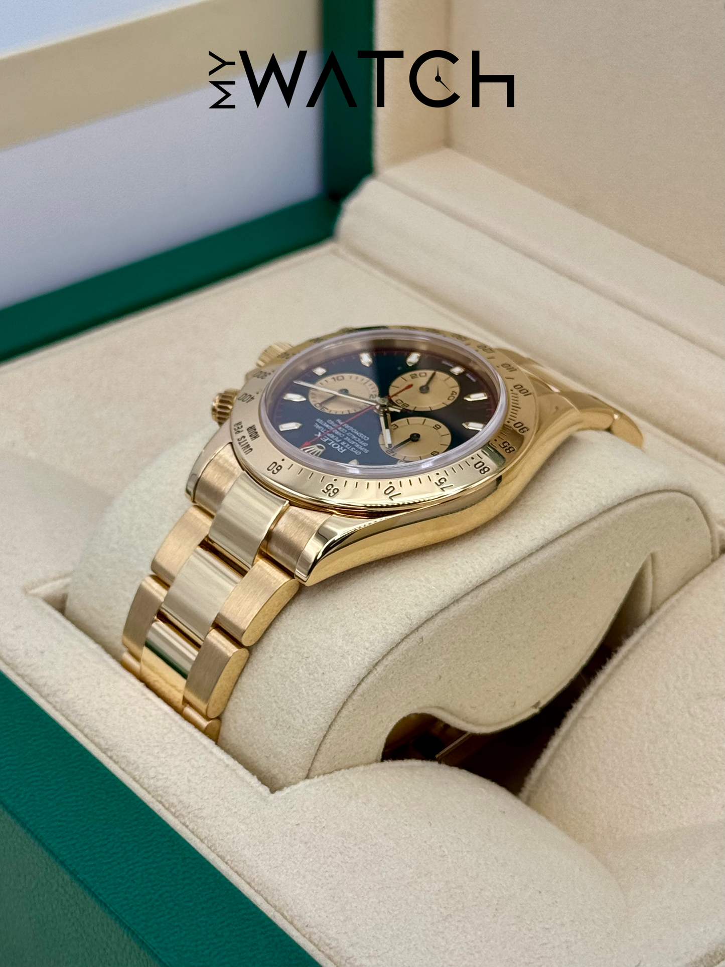 2000 Rolex Daytona "Paul Newman" 40mm 116528 Yellow Gold Black Dial - MyWatchLLC