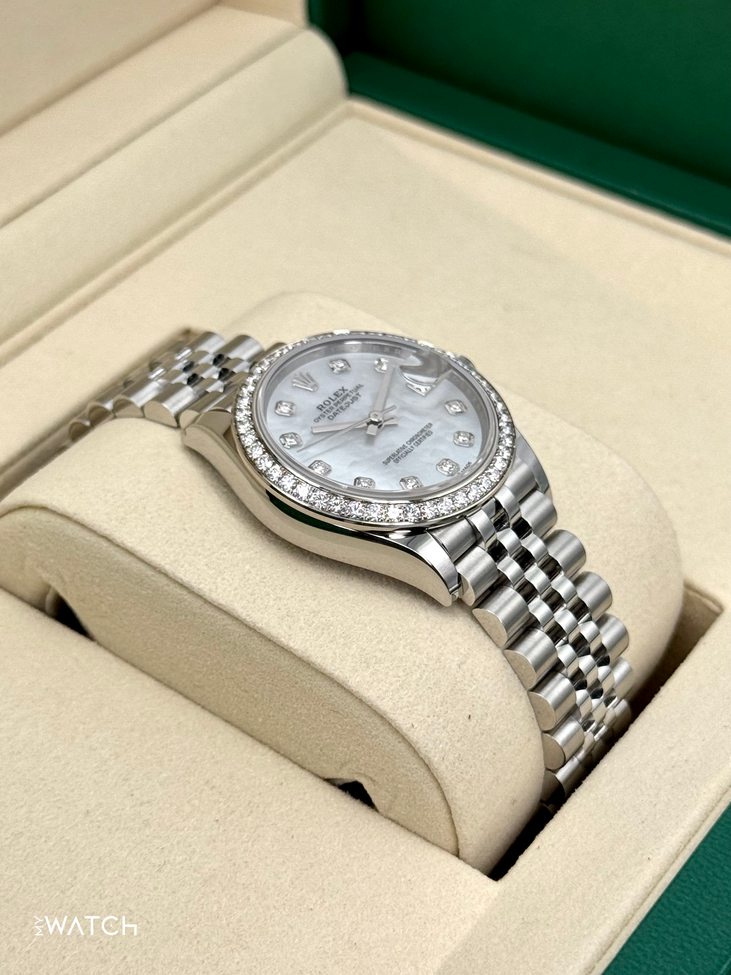 NEW 2025 Rolex Lady Datejust 28mm 278384RBR Jubilee MOP Diamond Dial - MyWatchLLC