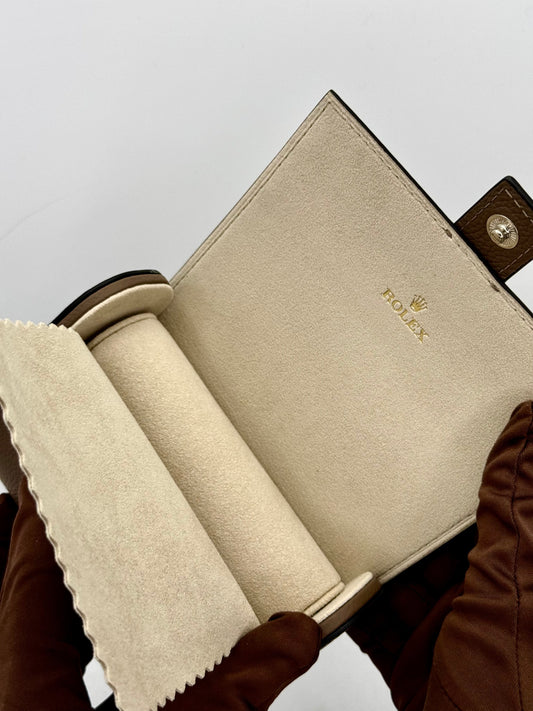 Rolex Leather Two Watch Roll Travel Case - MyWatchLLC