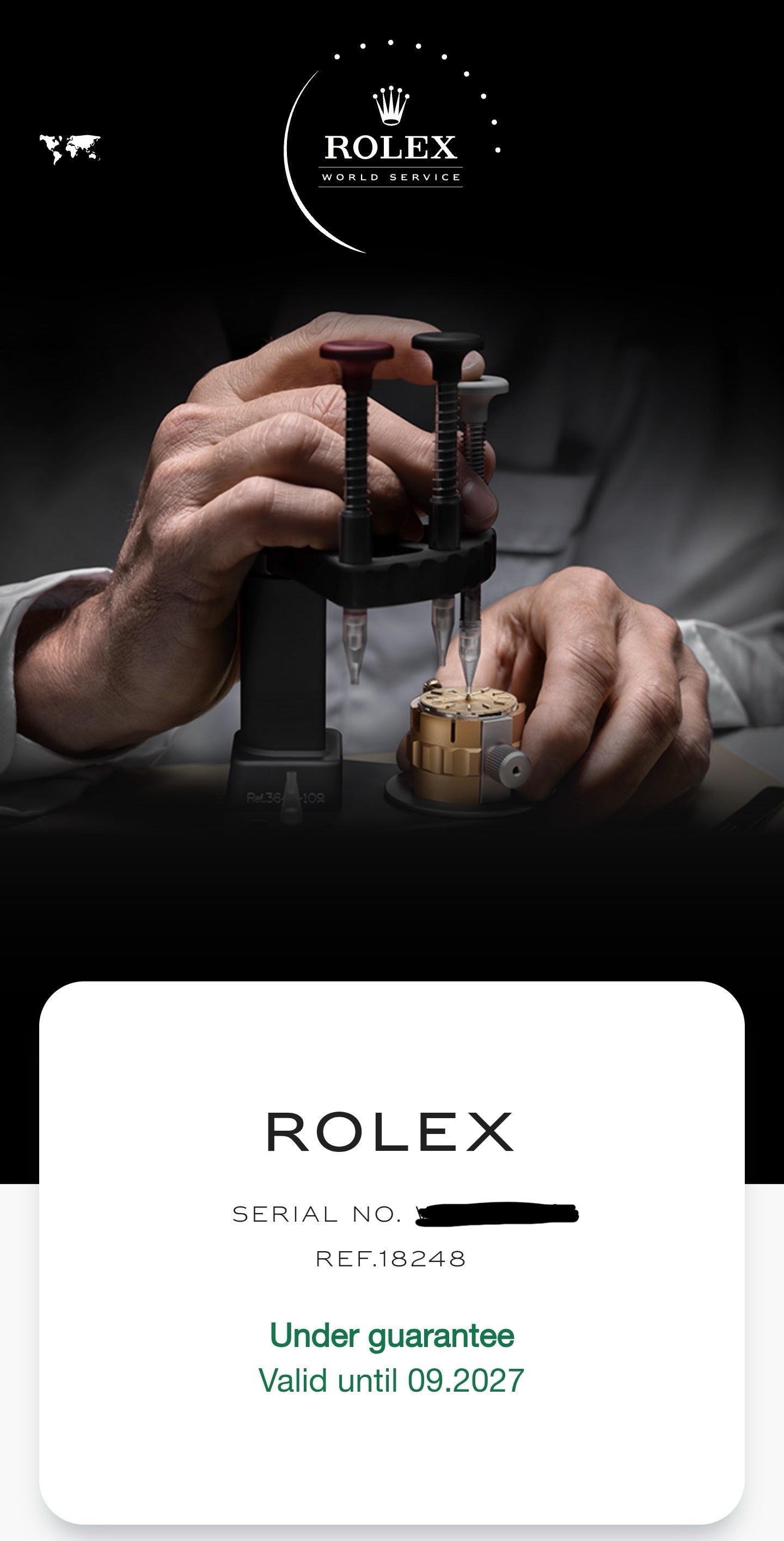 1998 Rolex Day-Date 36mm 18248 Presidential Black Onyx Dial (FRESH ROLEX SERVICE)