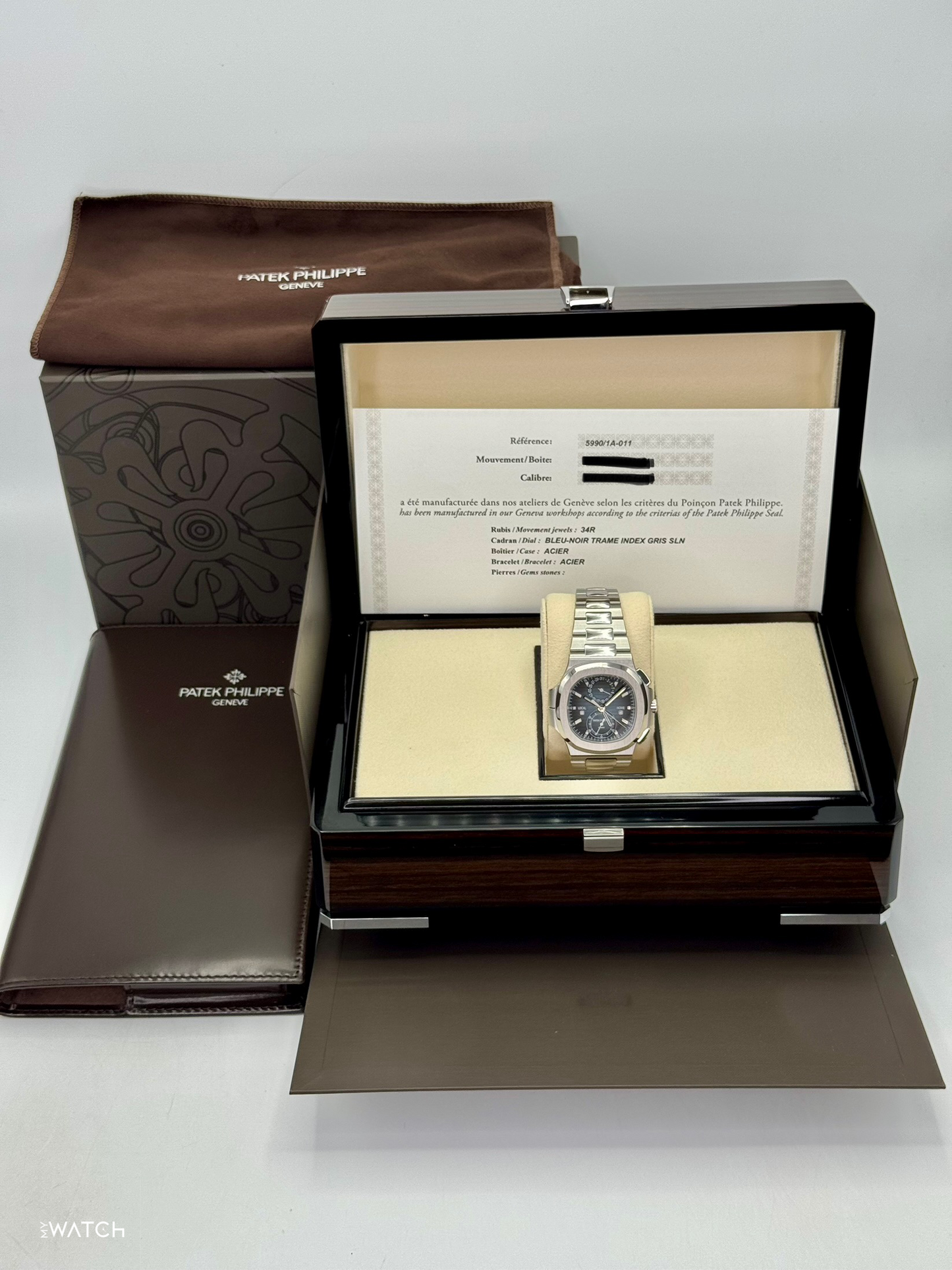 2023 Patek Philippe Nautilus Travel Time Chronograph 40.5mm 5990/1A-011 Black Dial - MyWatchLLC