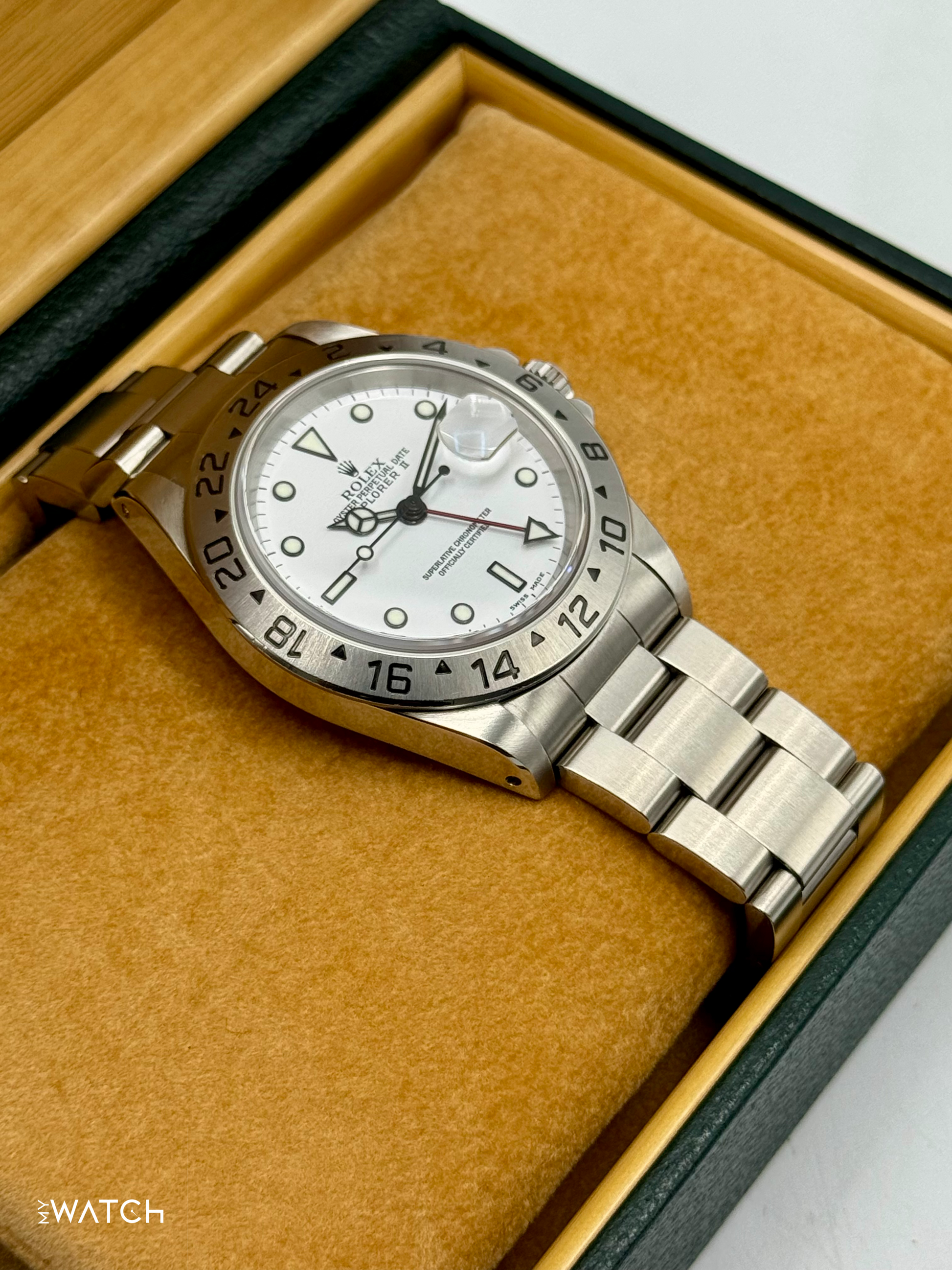 2000 Rolex Explorer II 40mm 16570 Stainless Steel Polar White Dial - MyWatchLLC