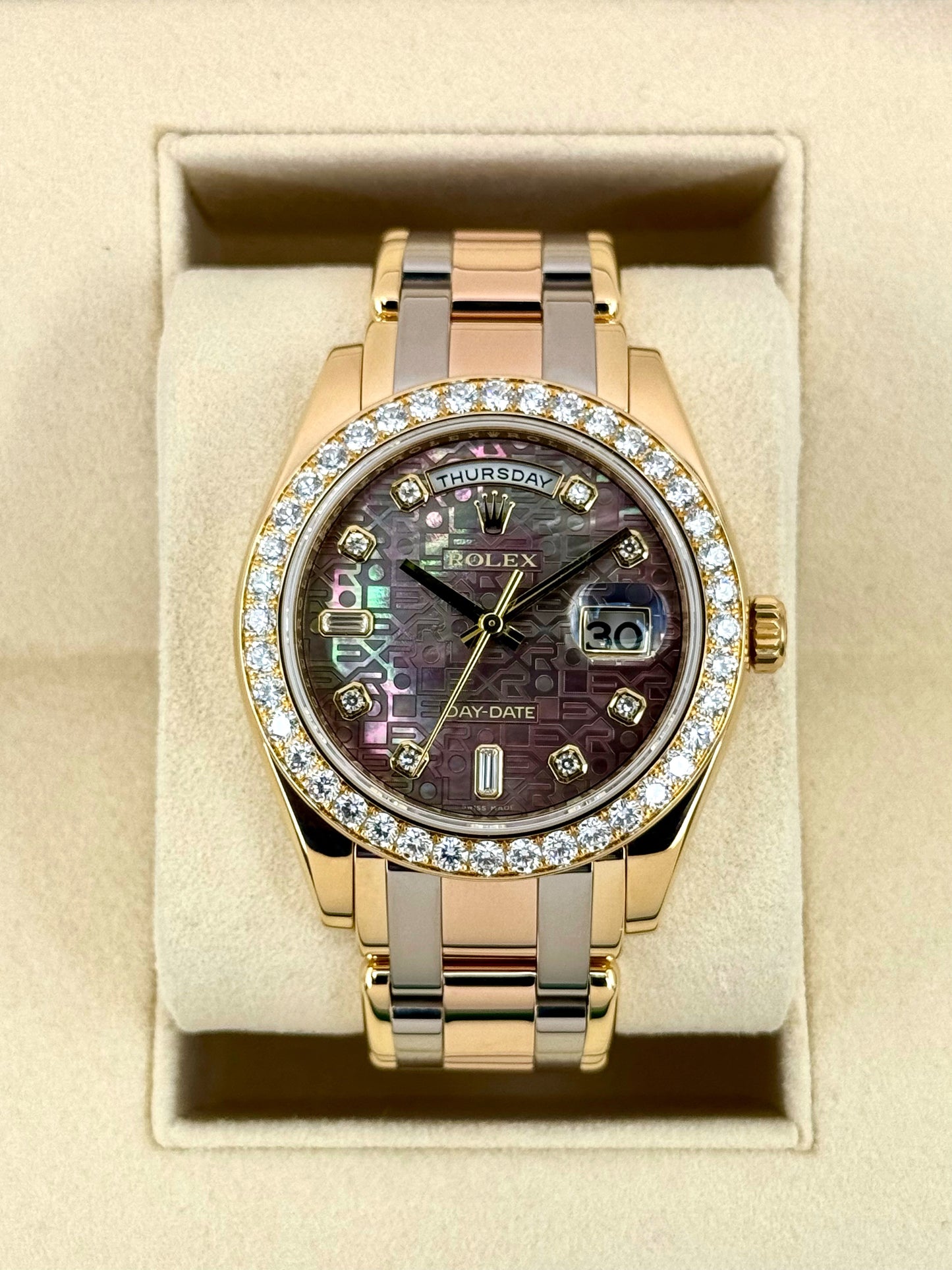 2011 Rolex Day-Date Masterpiece 39mm 18948 Tridor Tahitian Mother of Pearl Dial - MyWatchLLC