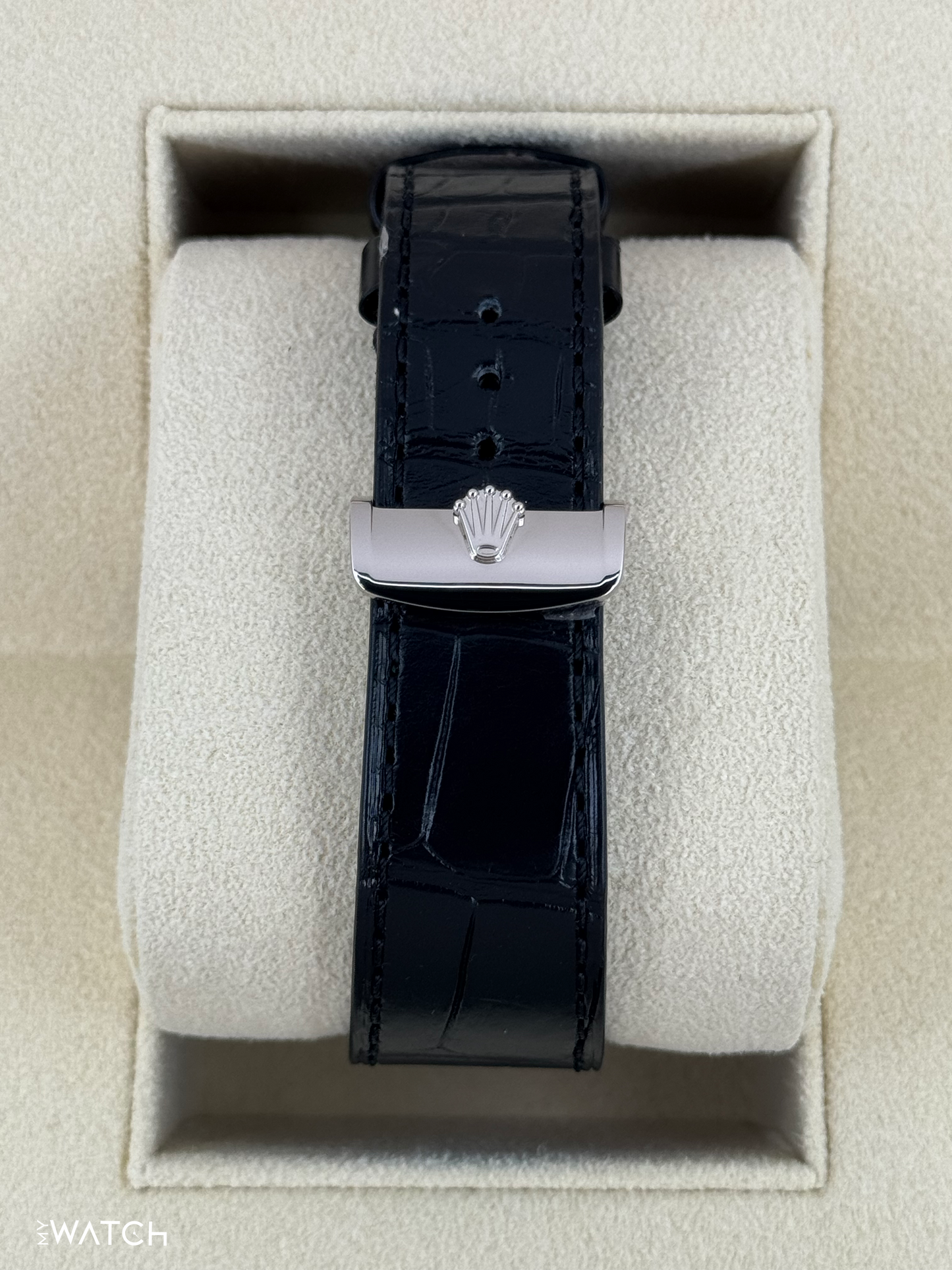 NEW 2025 Rolex 1908 39mm 52509 18kt White Gold Black Dial - MyWatchLLC