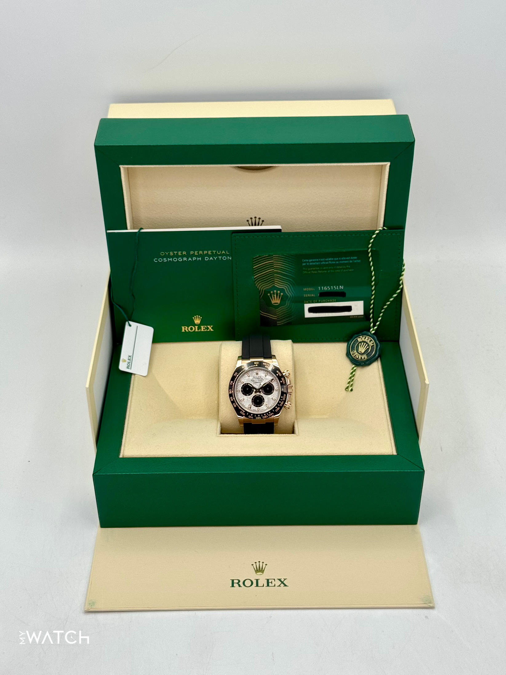 2022 Rolex Daytona 40mm 116515LN Rose Gold Oysterflex Meteorite Dial - MyWatchLLC