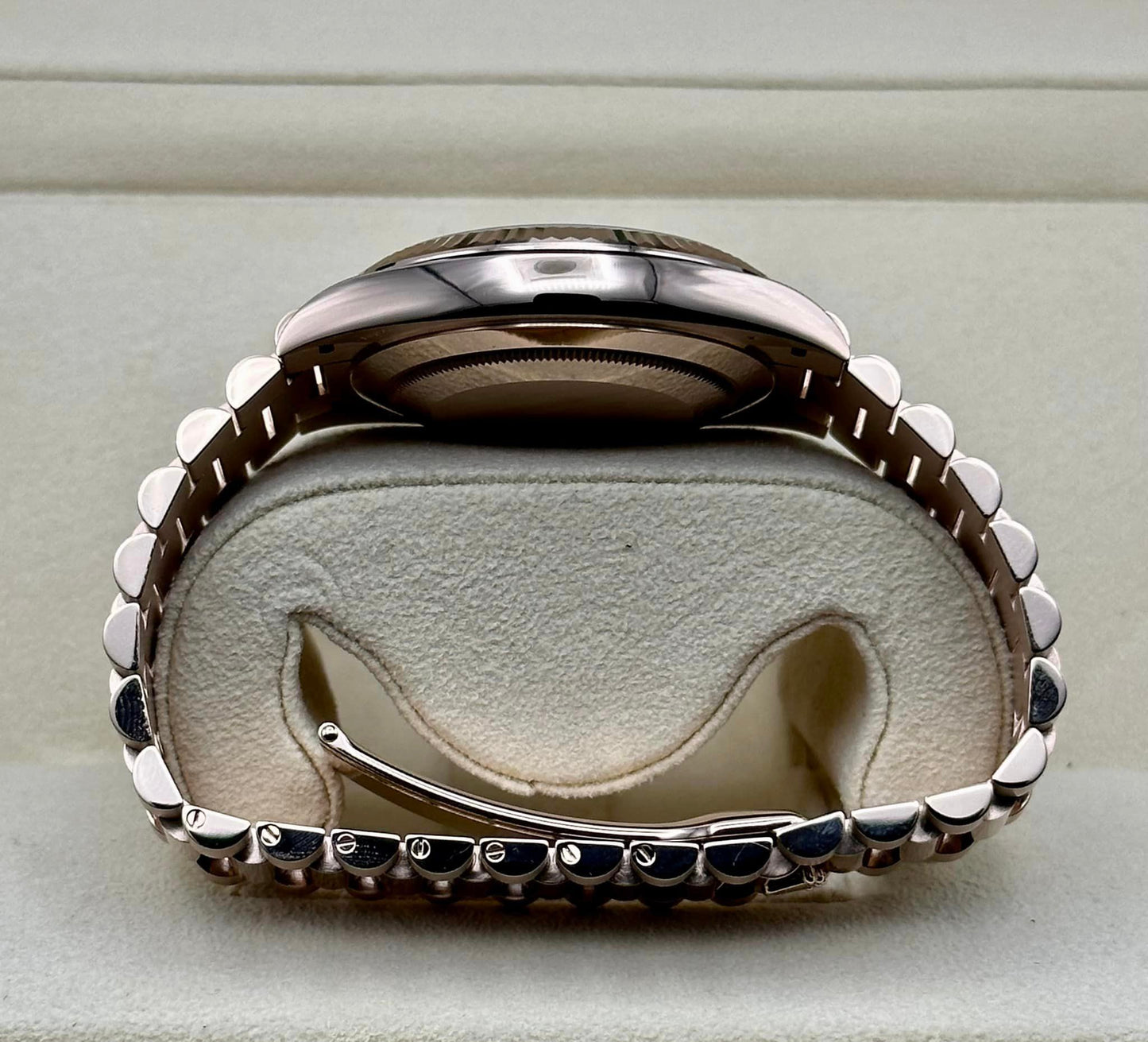 NEW 2022 Rolex Day-Date 40 228238 Rose Gold Olive Dial Arabic Calendar - MyWatchLLC