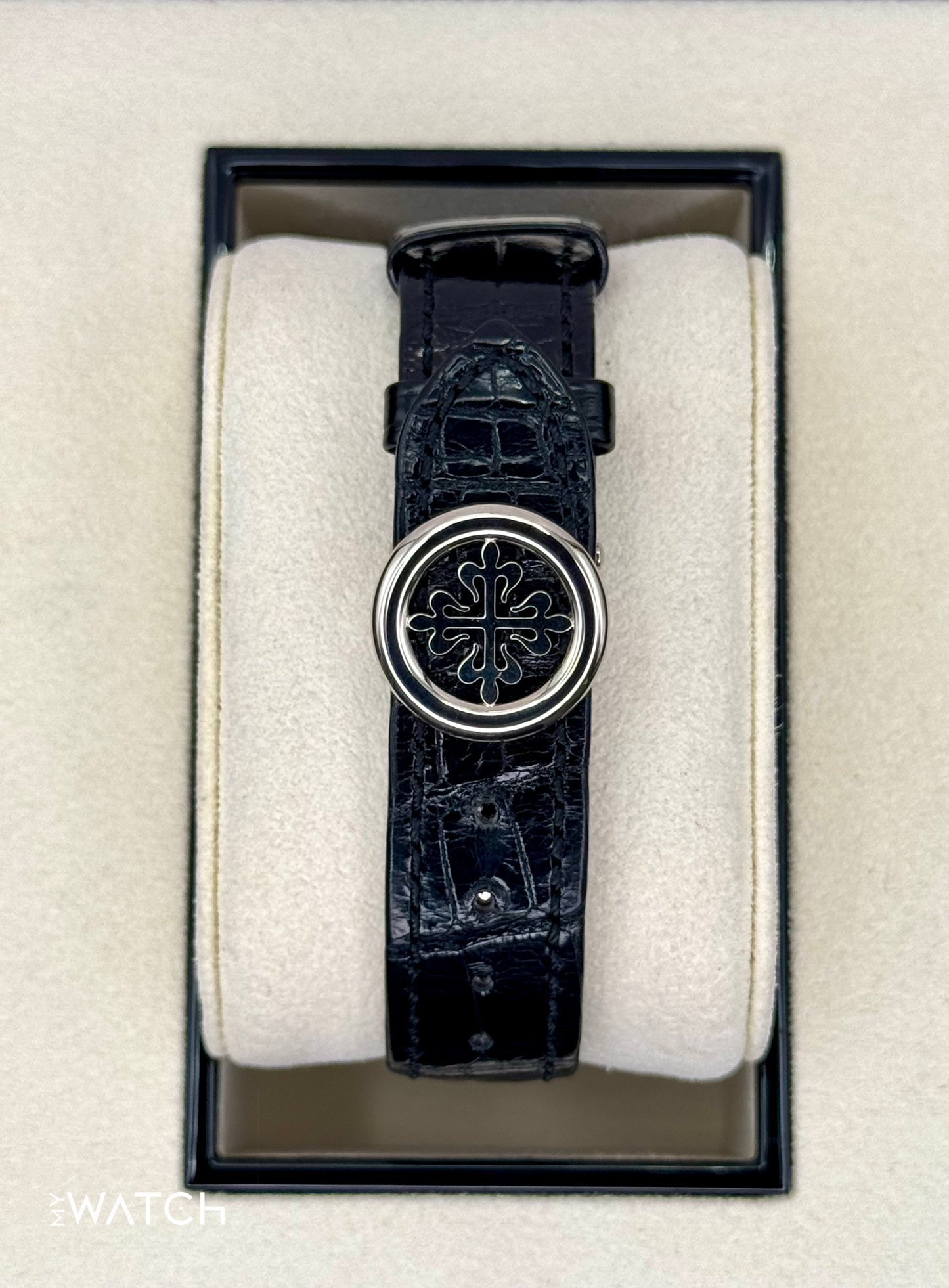 2019 Patek Philippe Calatrava 6006G White Gold Black Dial - MyWatchLLC