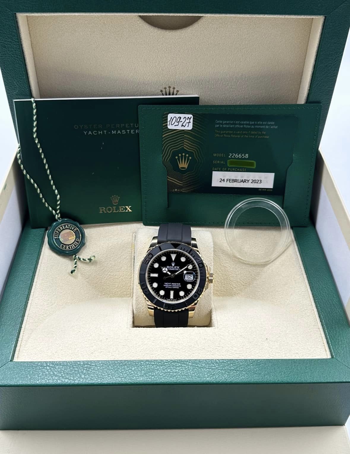 2023 Rolex Yacht-Master 42mm 226658 Black Dial Oysterflex - MyWatchLLC