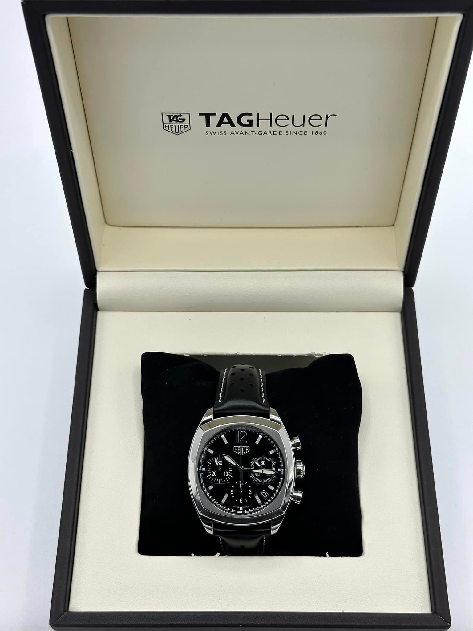 Tag Heuer Monza CR2110 Re-Edition Chronograph Black Dial - MyWatchLLC