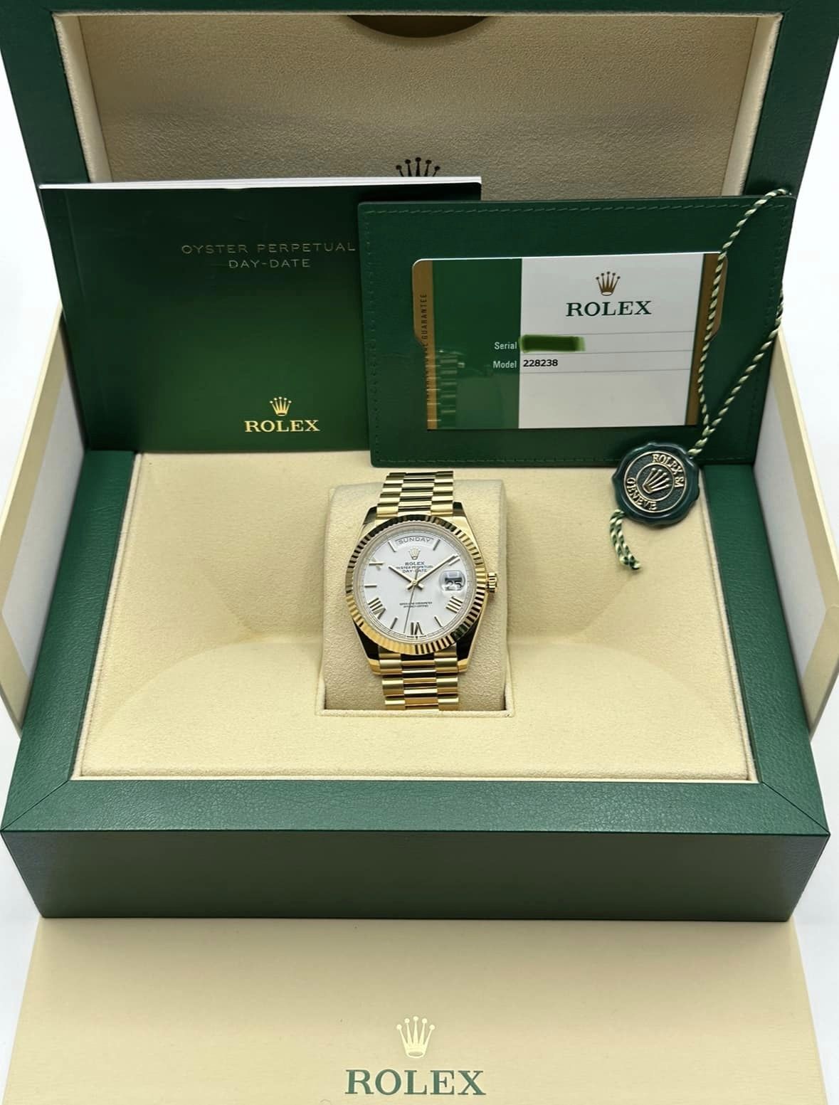 Rolex Day-Date 228238 White Roman Numeral Dial - MyWatchLLC