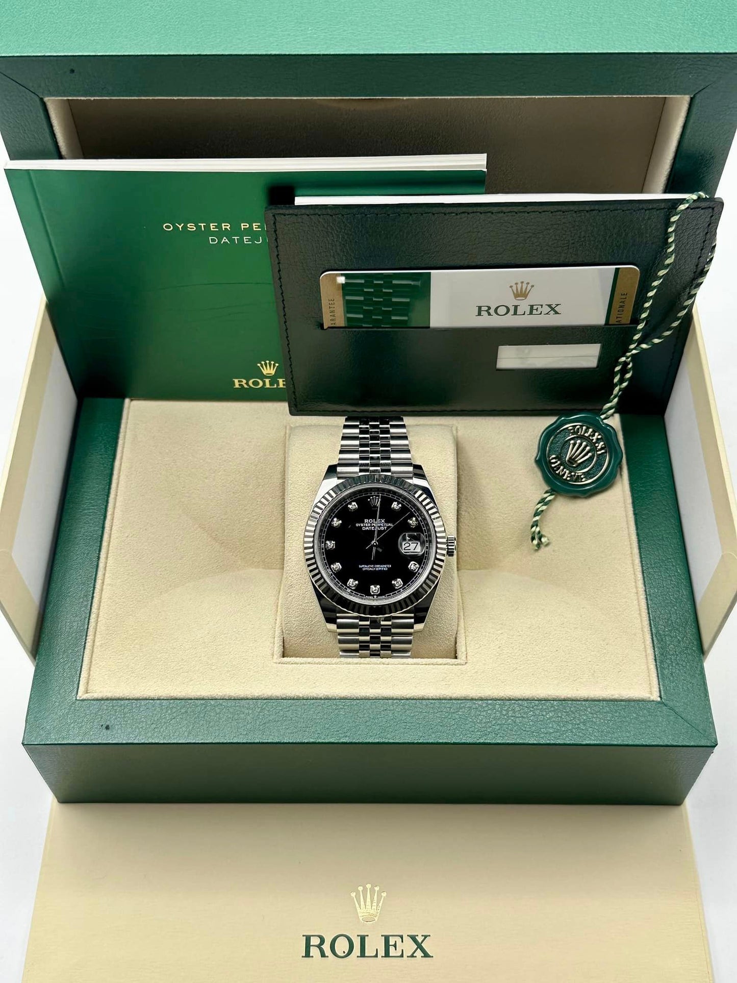 2019 Rolex Datejust 41mm 126334 Stainless Steel Black Diamond Dial Jubilee - MyWatchLLC