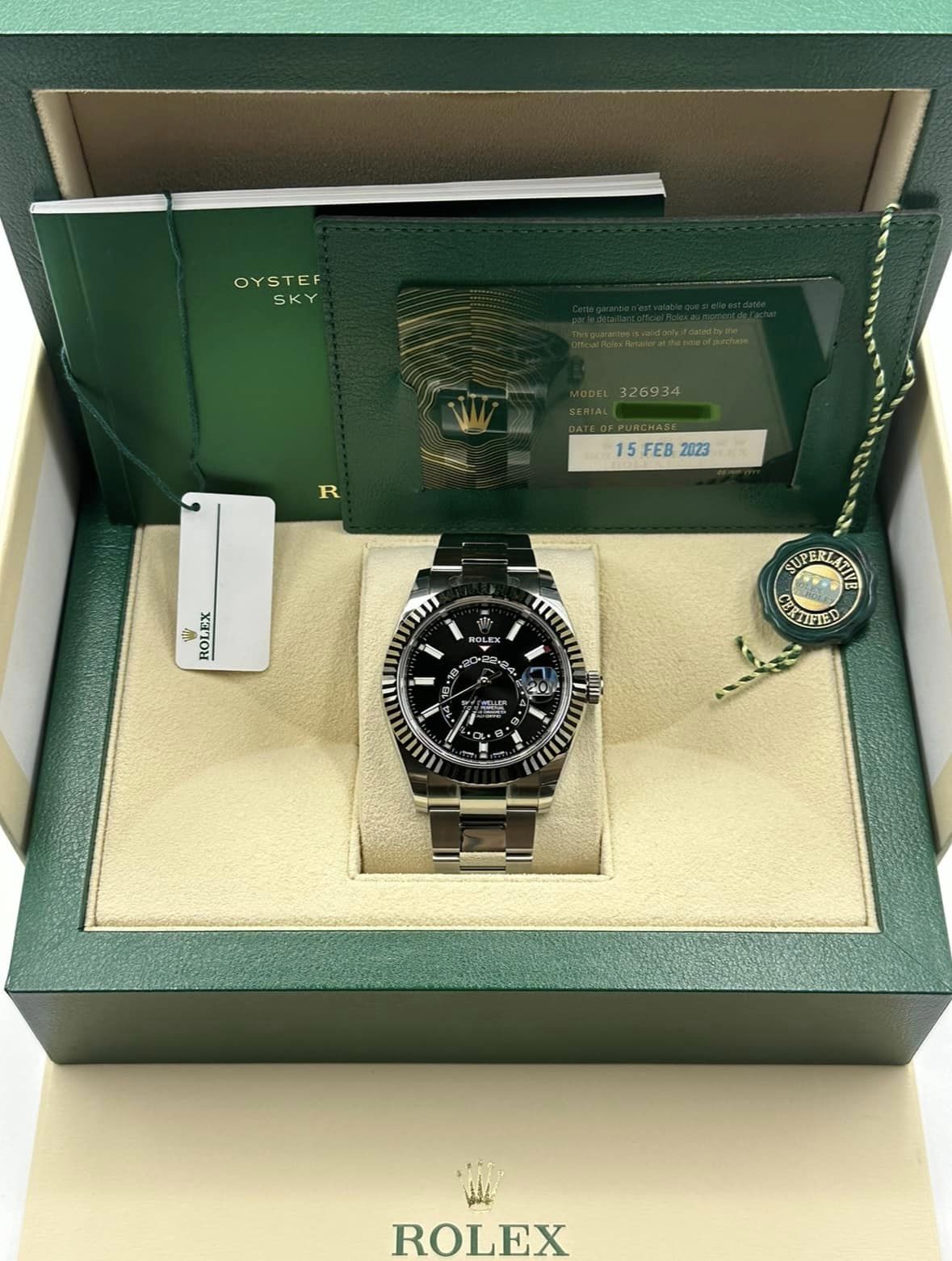 NEW 2023 Sky-Dweller 326934 Stainless Steel Black Dial Oyster - MyWatchLLC