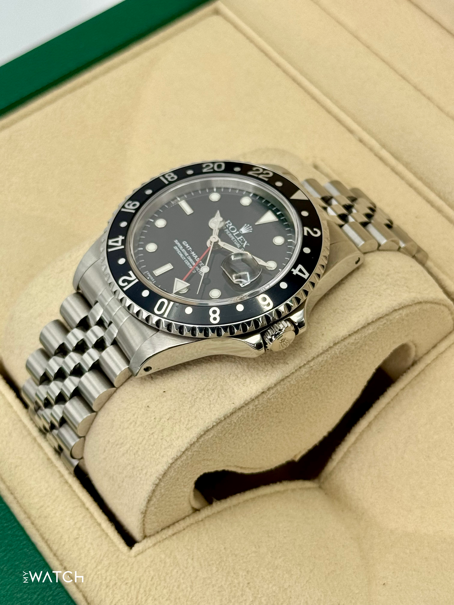 1999 Rolex GMT-Master 40mm 16700 Stainless Steel Jubilee Black Dial (BOTH BRACELETS) - MyWatchLLC