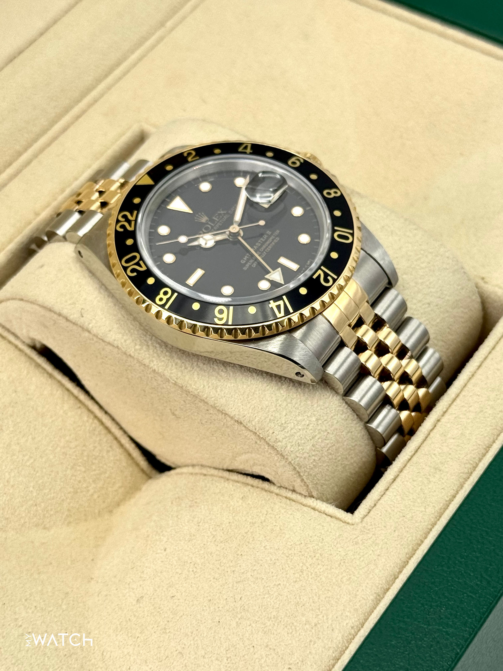 1988 Rolex GMT-Master II 40mm 16713 Two-Tone Jubilee Black Dial - MyWatchLLC