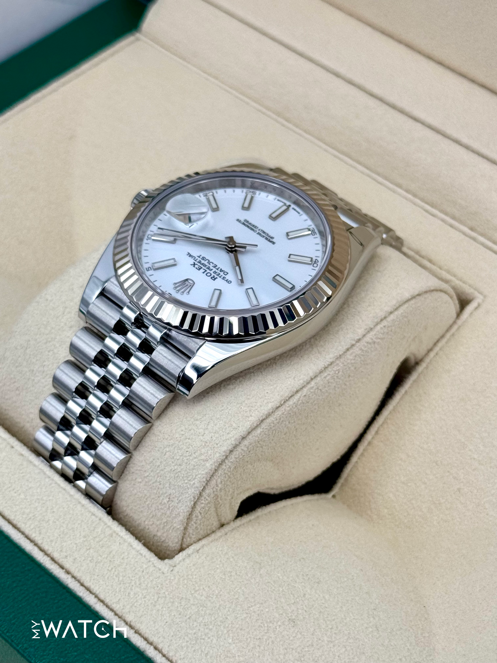2021 Rolex Datejust 41mm 126334 Stainless Steel Jubilee White Dial - MyWatchLLC