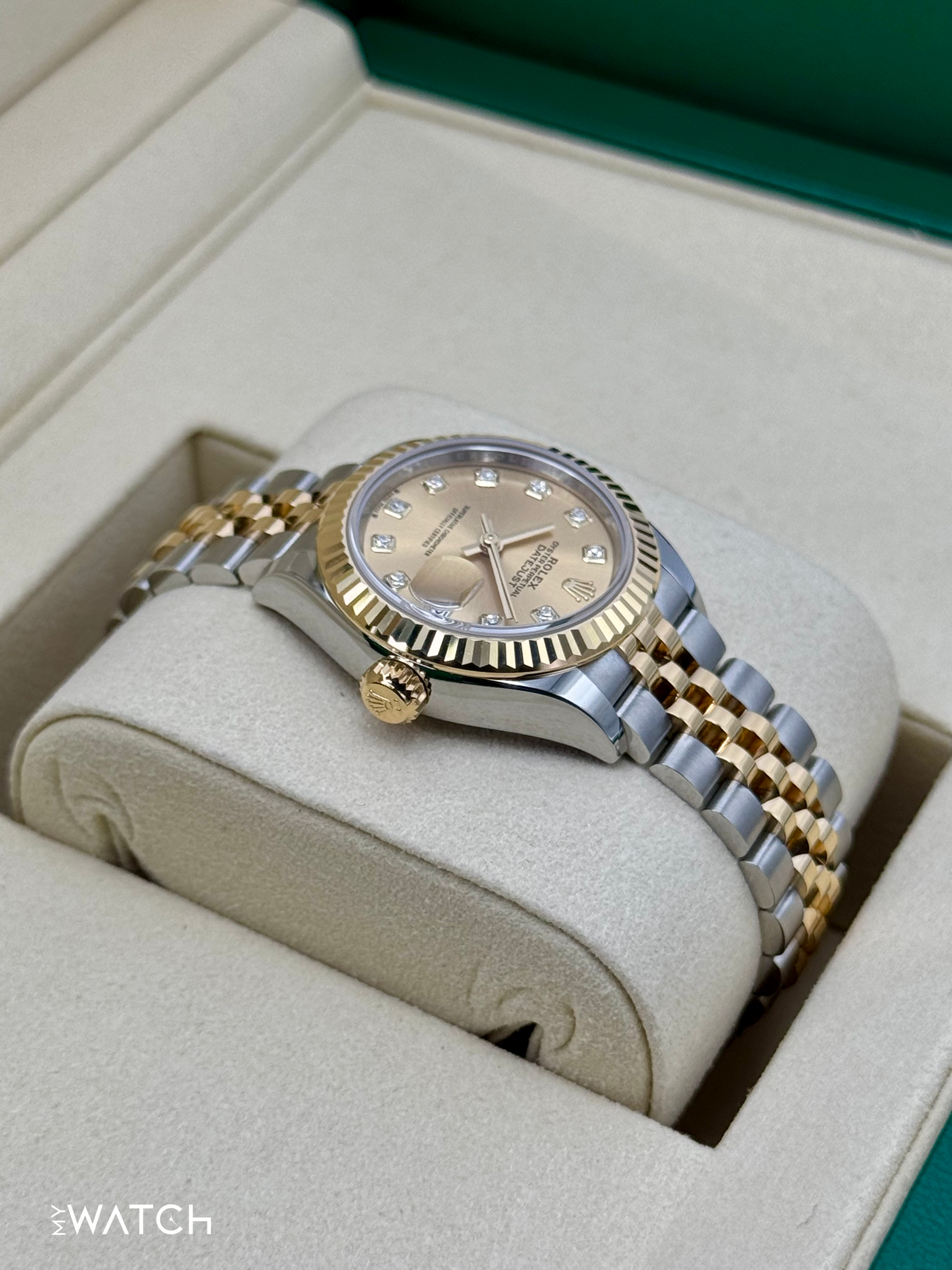 NEW 2025 Rolex Lady Datejust 28mm 279173 Jubilee Champagne Diamond Dial - MyWatchLLC