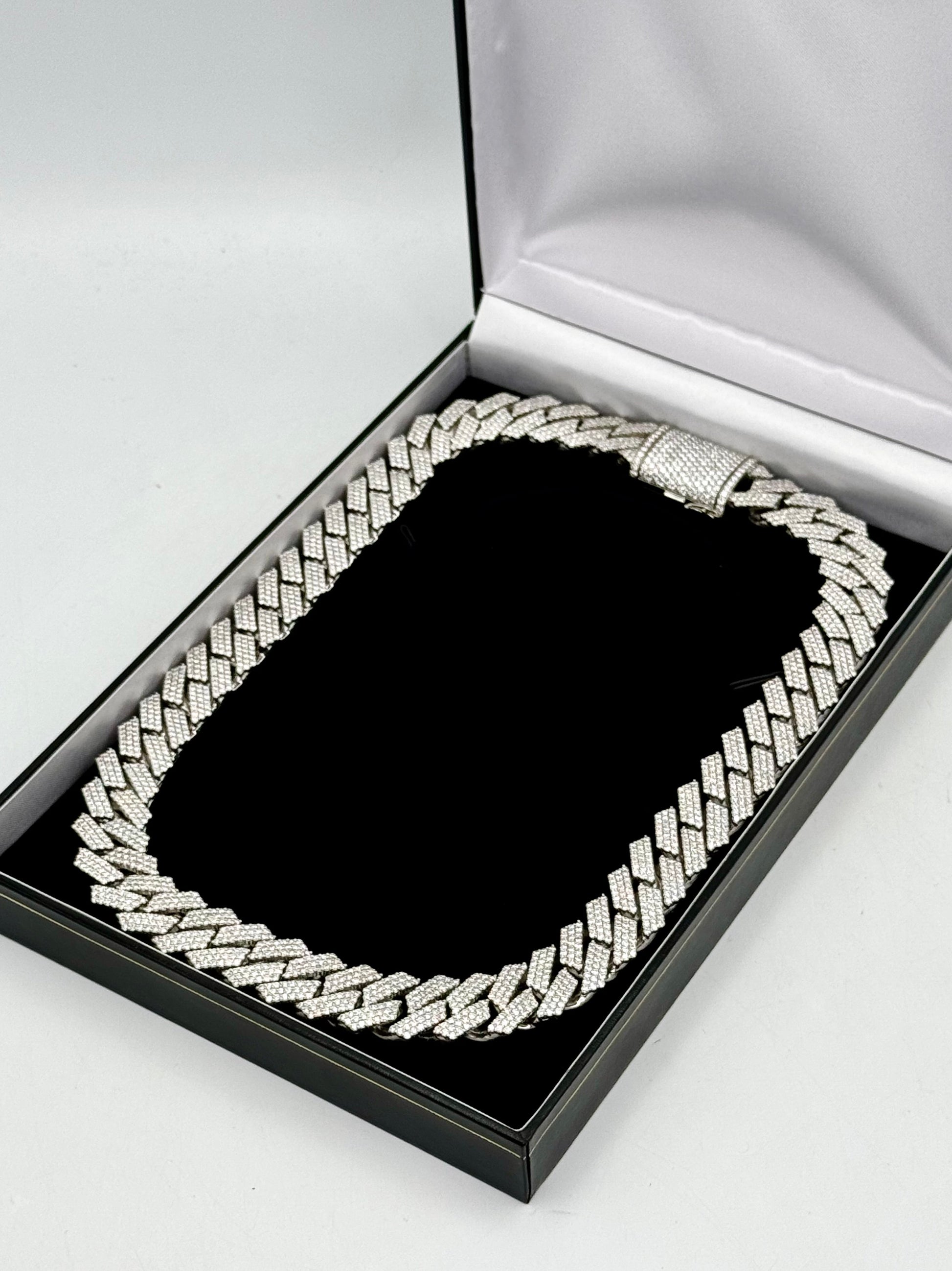 Iced Out Diamond Prong Cuban Link 14K White Gold Chain 423grams 66ct VS - MyWatchLLC