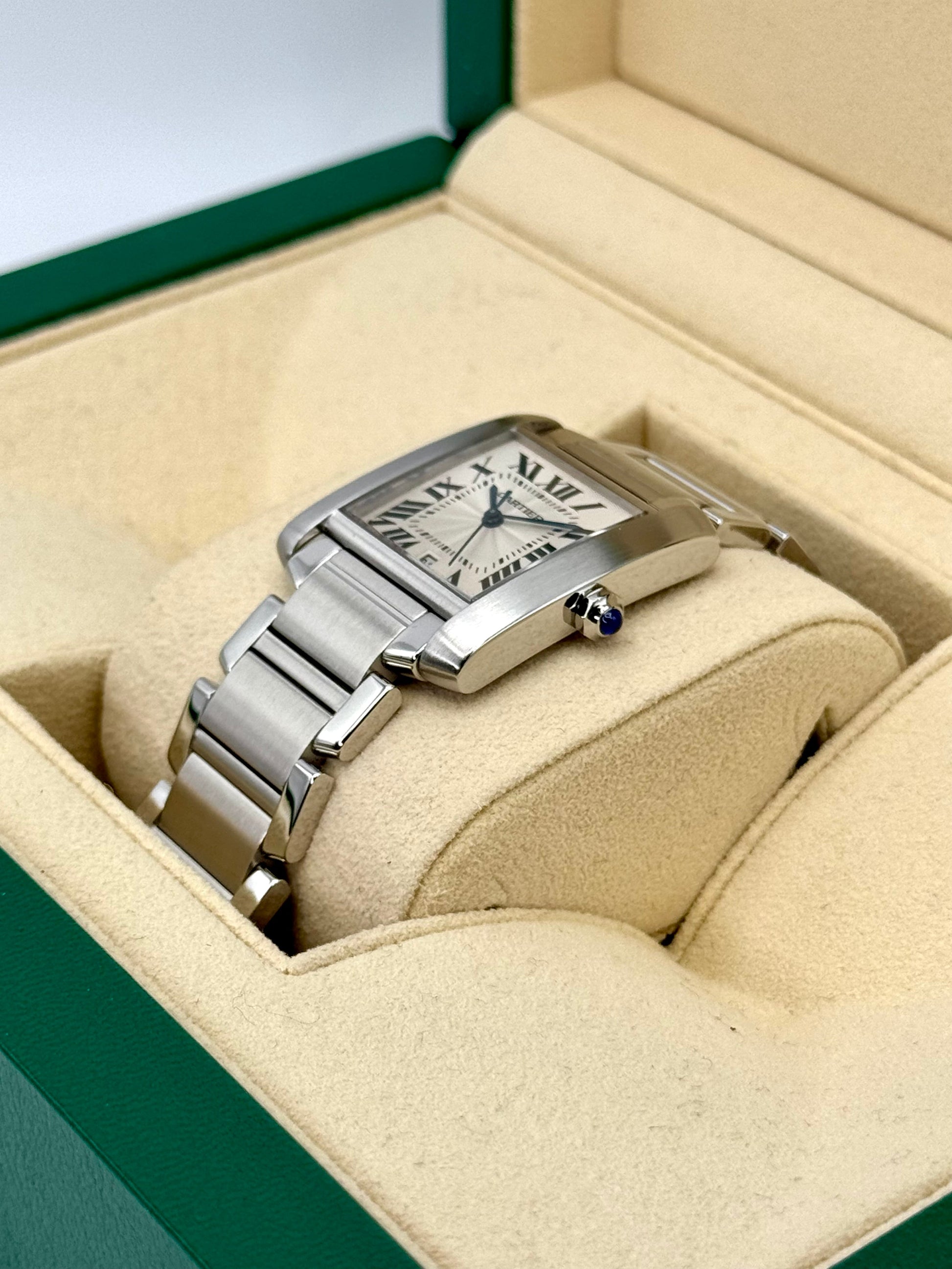 1999 Cartier Tank Francaise 28mm Stainless Steel White Dial - MyWatchLLC