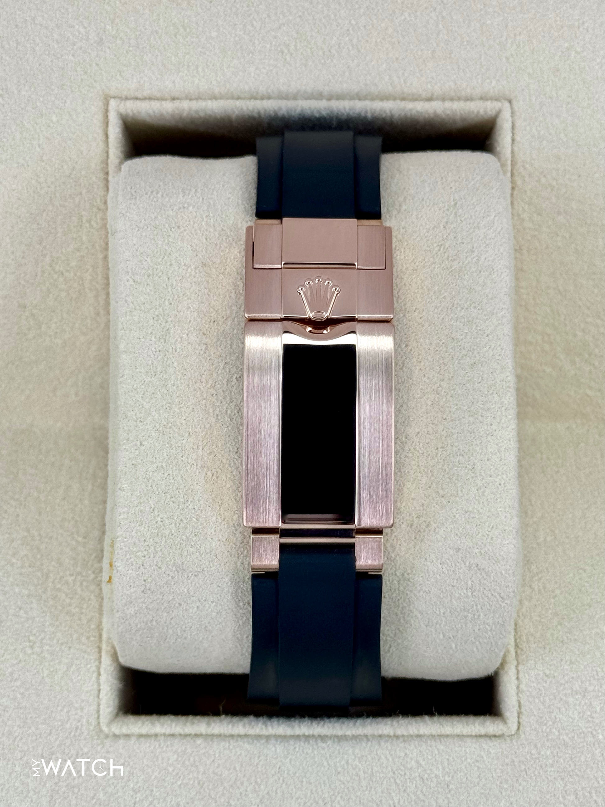 2022 Rolex Daytona 40mm 116515LN Rose Gold Oysterflex Sundust Baguette Dial - MyWatchLLC