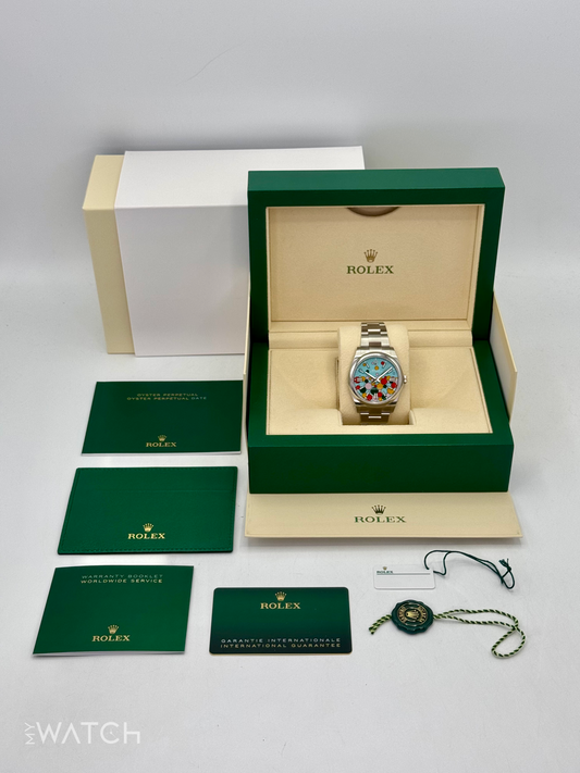 NEW 2024 Rolex Oyster Perpetual 41mm 124300 Celebration Dial - MyWatchLLC