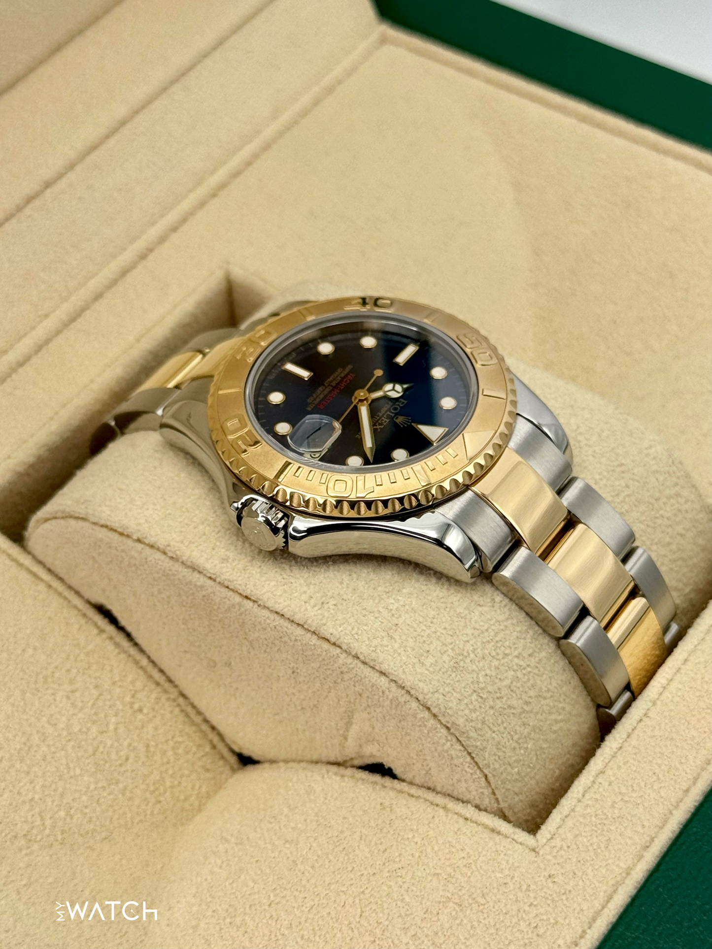 1999 Rolex Yacht-Master 35mm 68623 Two-Tone Blue Dial - MyWatchLLC