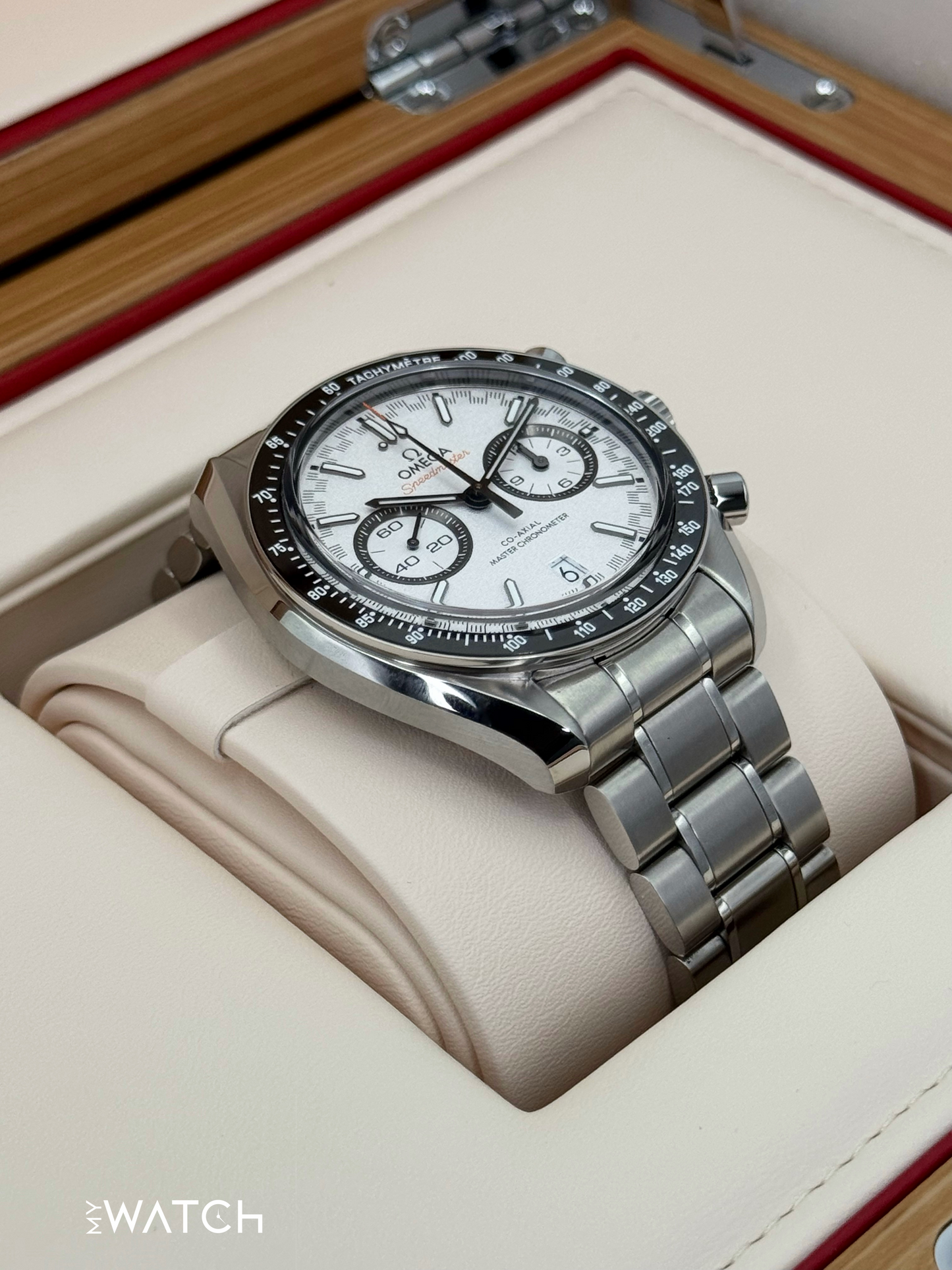 NEW 2025 Omega Speeedmaster Racing 44.2mm 329.30.44.51.04.001 White Dial - MyWatchLLC