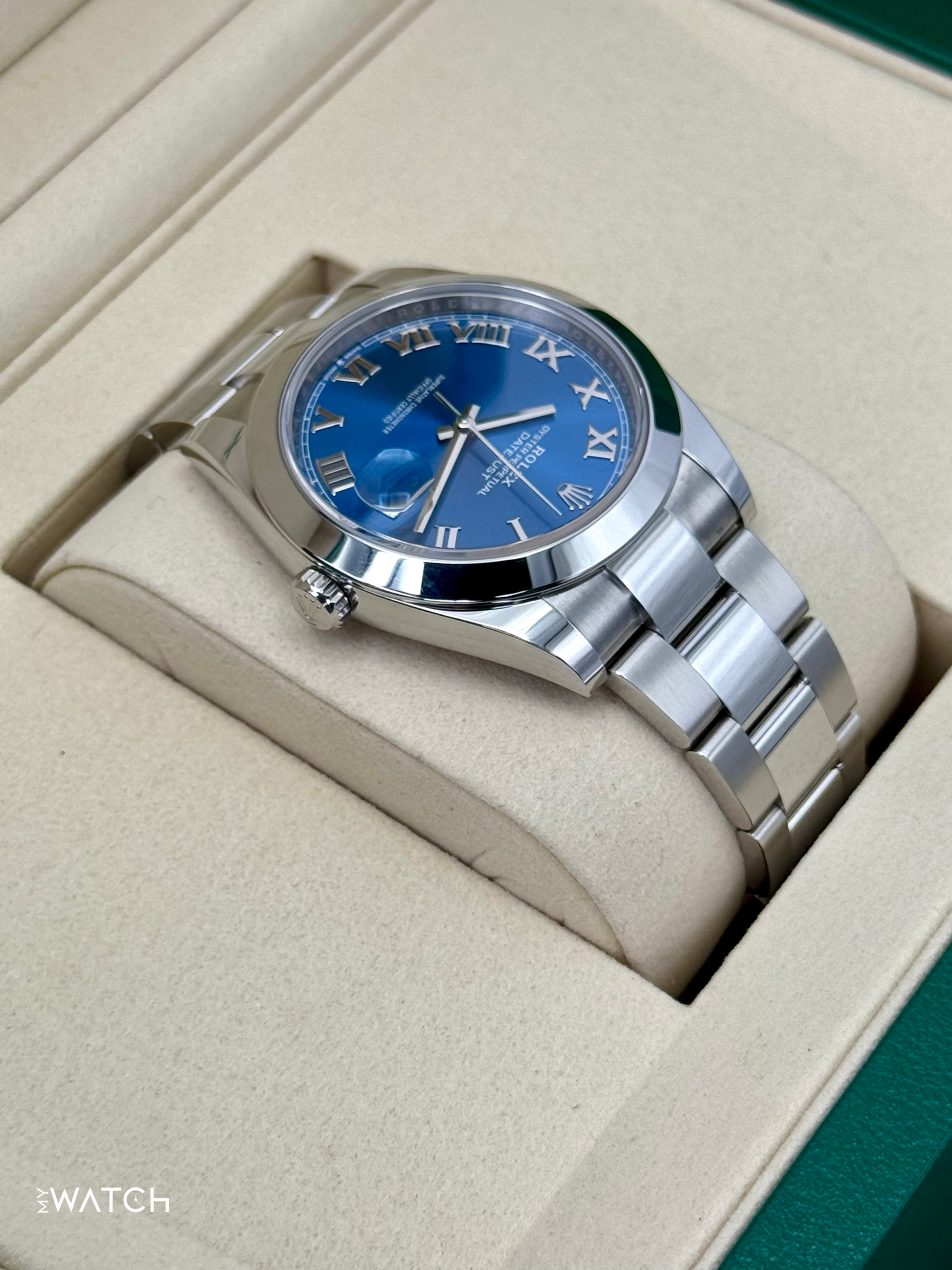 NEW 2025 Rolex Datejust 41mm 126300 Oyster Blue Roman Numeral Dial - MyWatchLLC