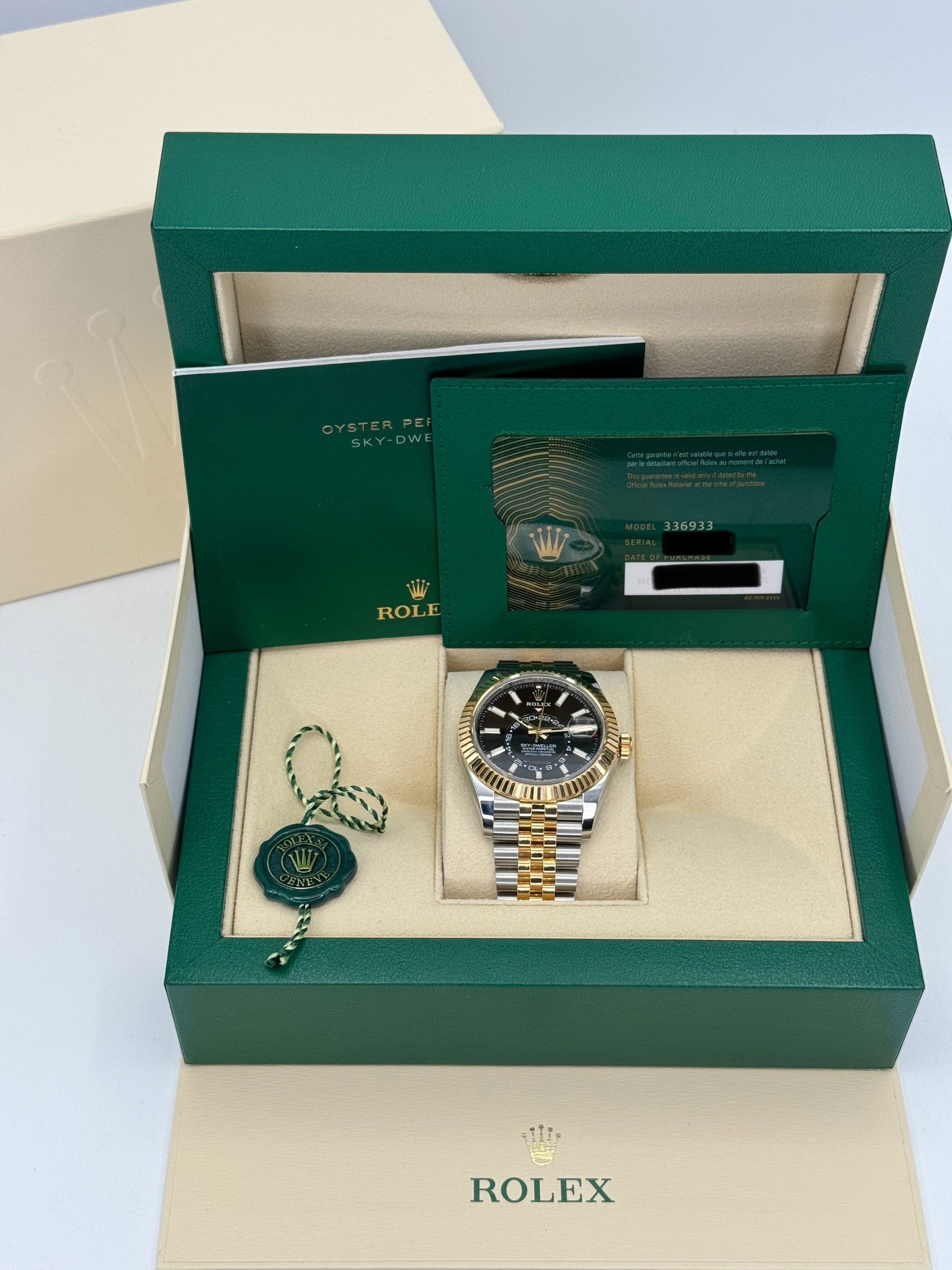2023 Rolex Sky-Dweller 42mm 336933 Two-Tone Jubilee Black Dial - MyWatchLLC
