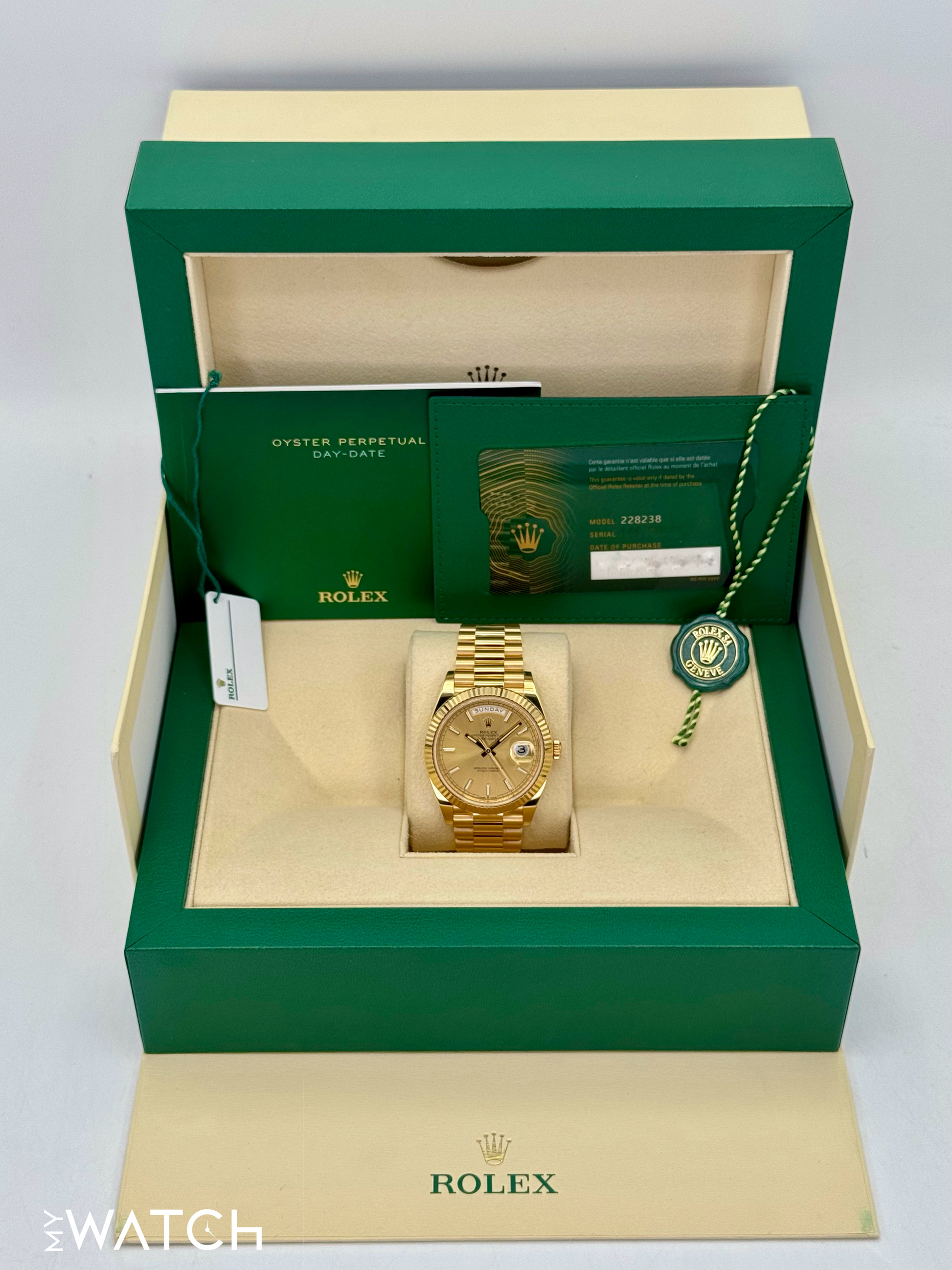 2023 Rolex Day-Date 40mm 228238 Presidential Champagne Dial - MyWatchLLC