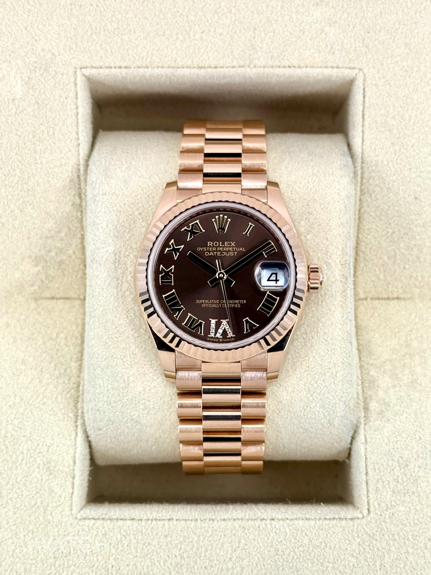2022 Rolex Datejust 31mm 278275 Rose Gold Chocolate Diamond Dial - MyWatchLLC