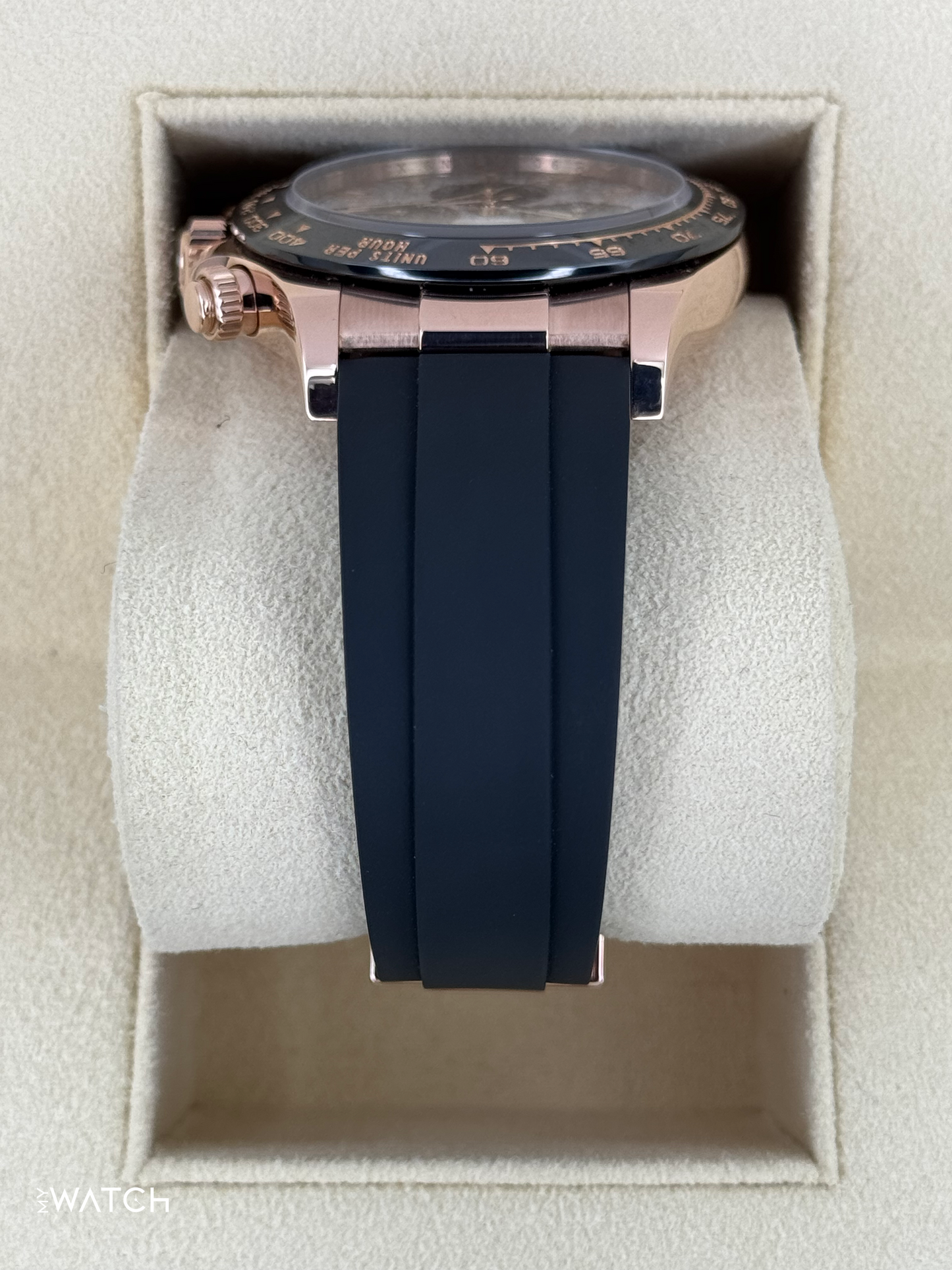 2022 Rolex Daytona 40mm 116515LN Rose Gold Oysterflex Meteorite Dial - MyWatchLLC