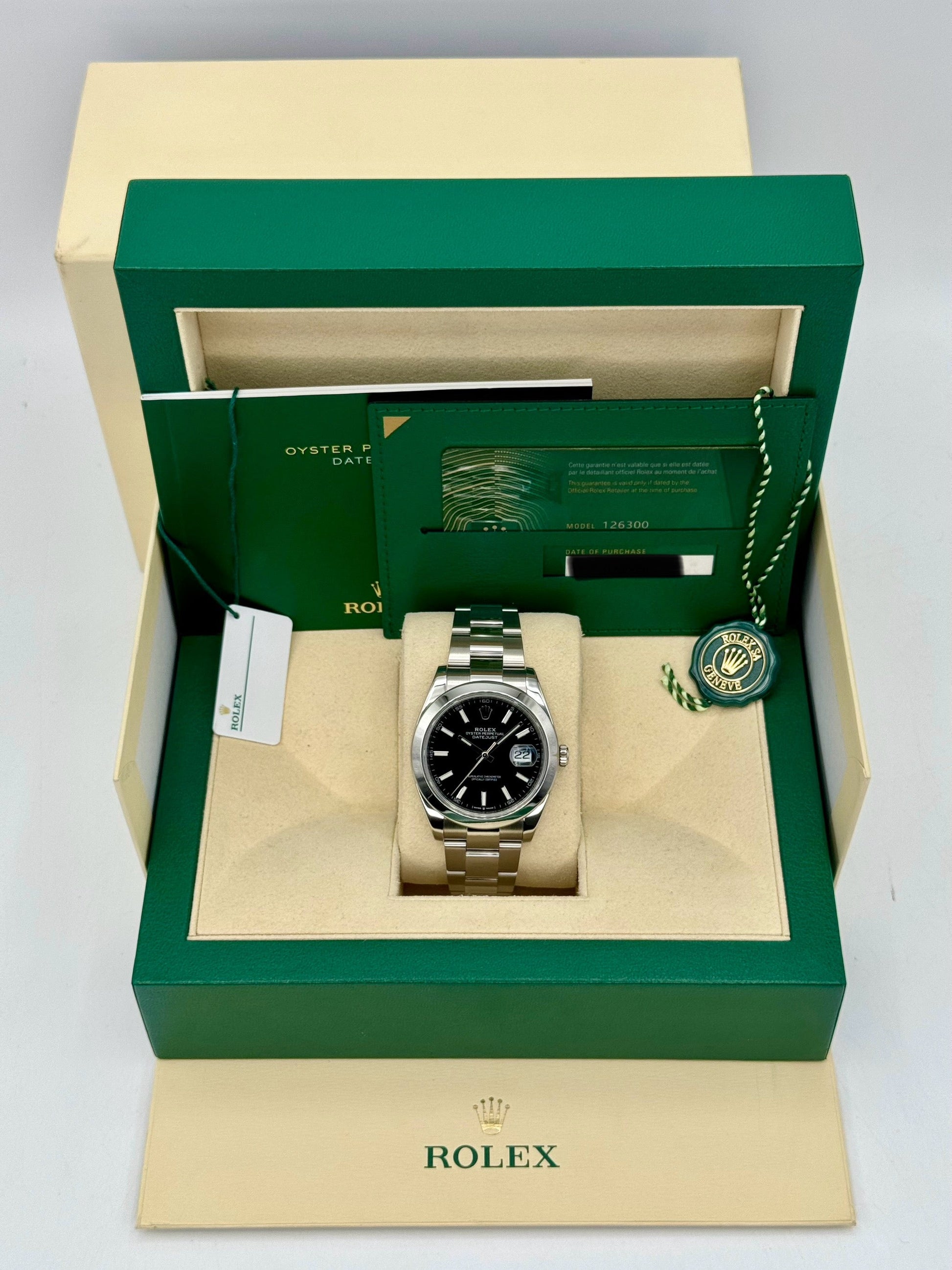 2020 Rolex Datejust 41mm 126300 Stainless Steel Oyster Black Dial - MyWatchLLC