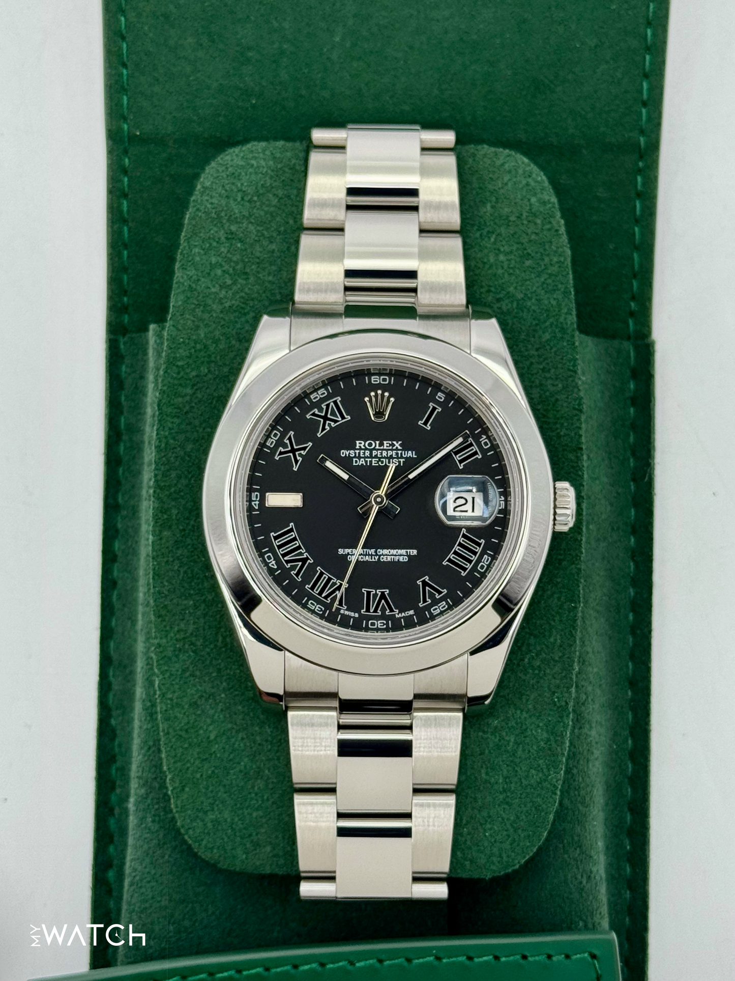 2025 CPO Rolex Datejust II 41mm 116300 Stainless Steel Oyster Black Dial - MyWatchLLC