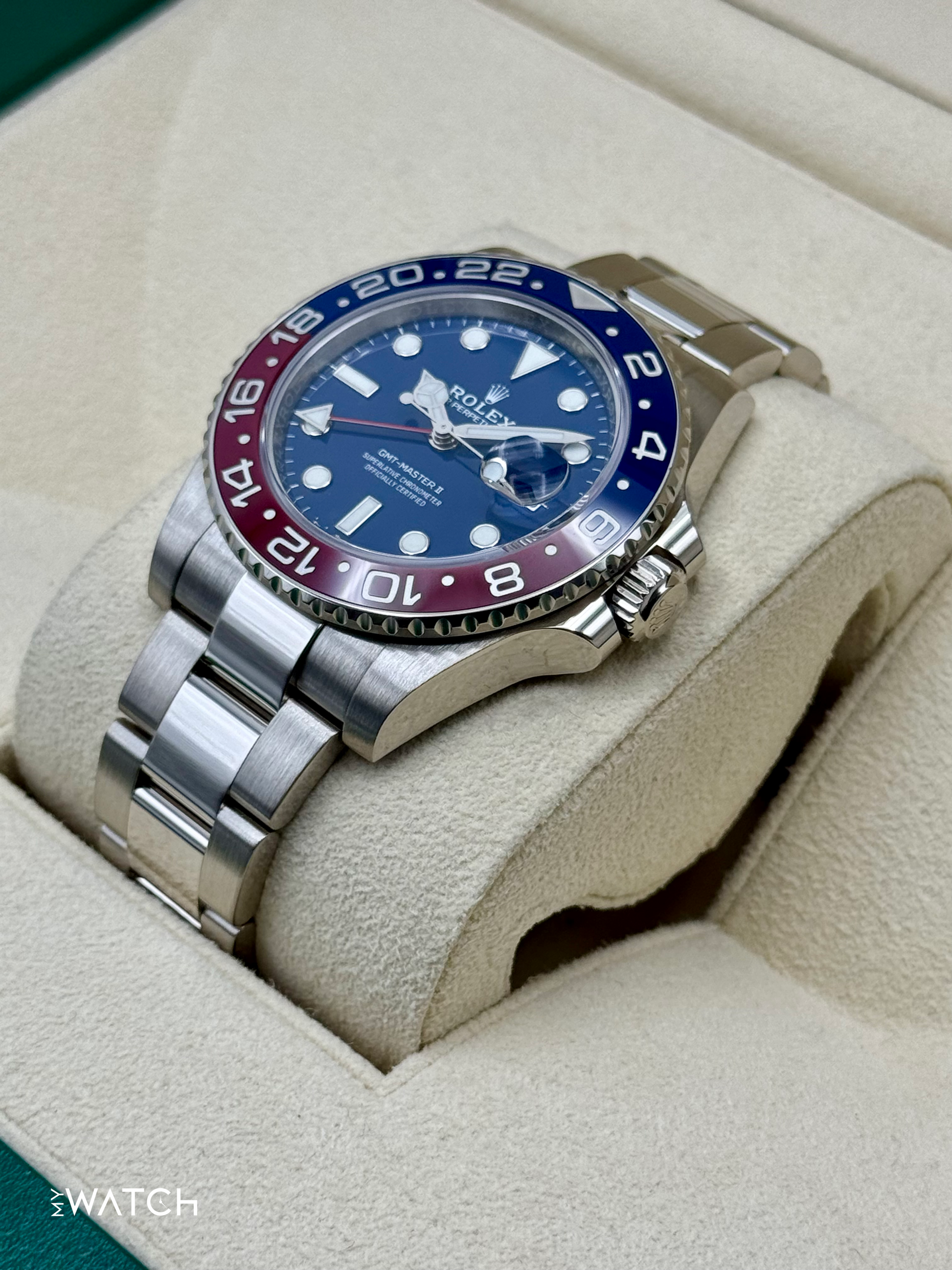 2024 Rolex GMT-Master II "Pepsi" 40mm 126719BLRO White Gold Blue Dial - MyWatchLLC