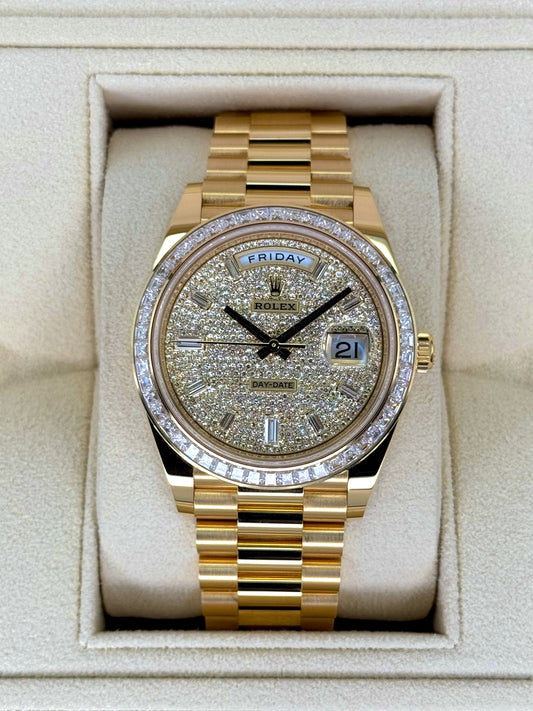 NEW 2025 Rolex Day-Date 40mm 228398TBR Diamond Paved Dial - MyWatchLLC