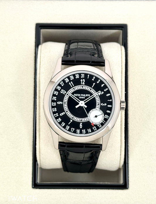2019 Patek Philippe Calatrava 6006G White Gold Black Dial - MyWatchLLC