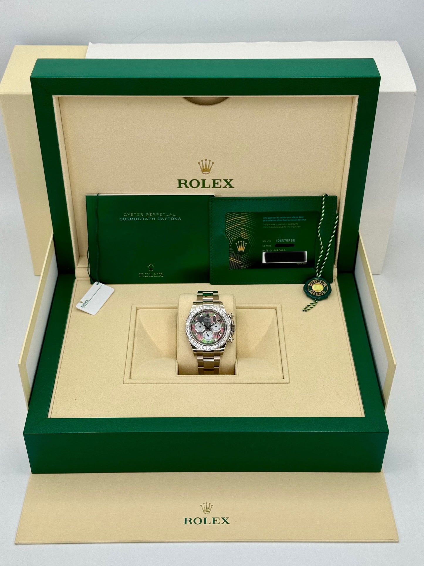 NEW 2024 Rolex Daytona 40mm 126579RBR Mother of Pearl Diamond Dial - MyWatchLLC