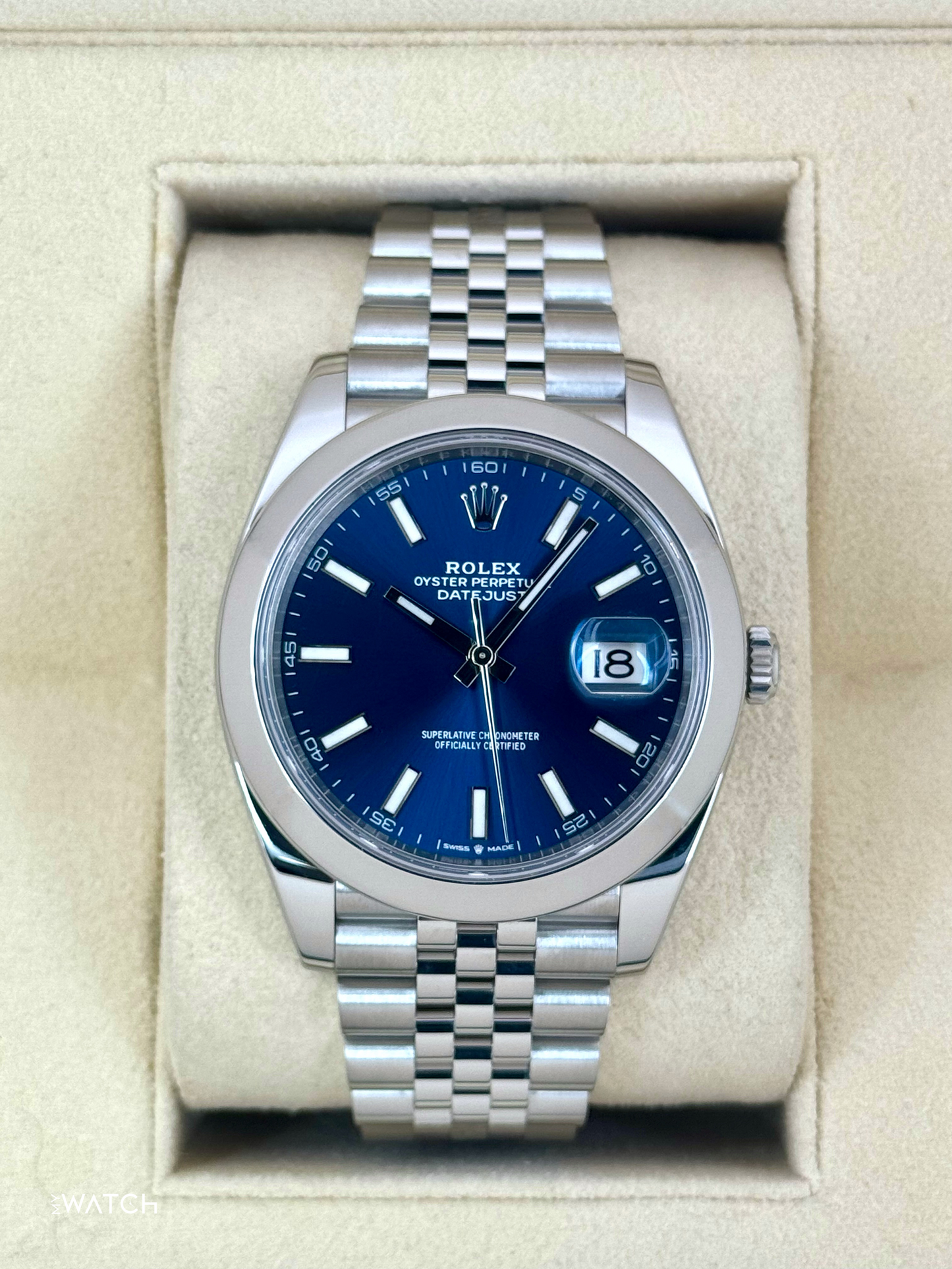 2023 Rolex Datejust 41mm 126300 Stainless Steel Jubilee Blue Dial - MyWatchLLC