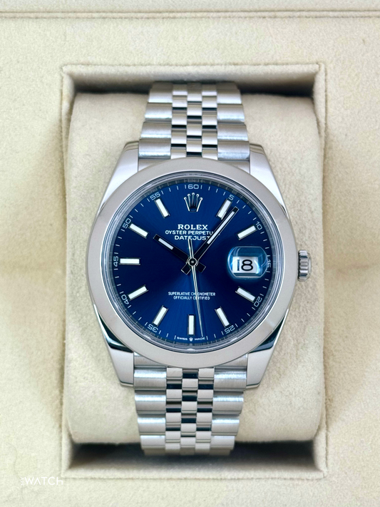 2023 Rolex Datejust 41mm 126300 Stainless Steel Jubilee Blue Dial - MyWatchLLC