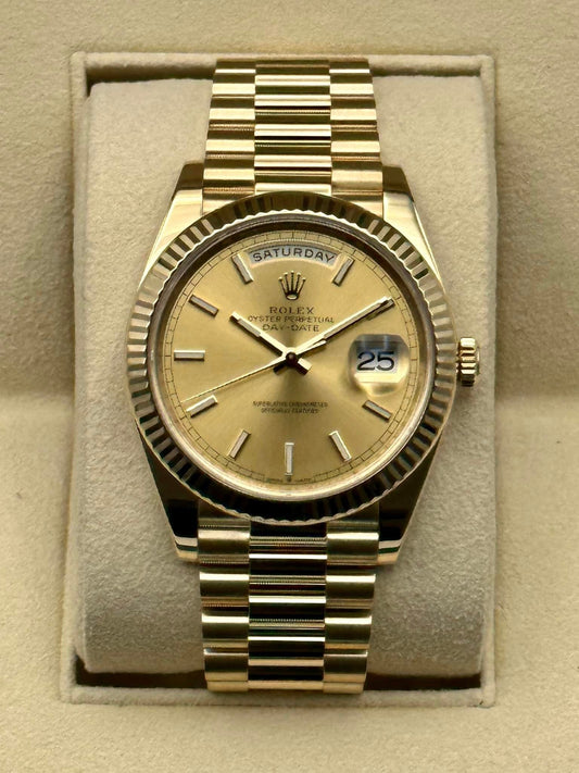 2020 Rolex Day-Date 40mm 228238 Yellow Gold Champagne Dial - MyWatchLLC