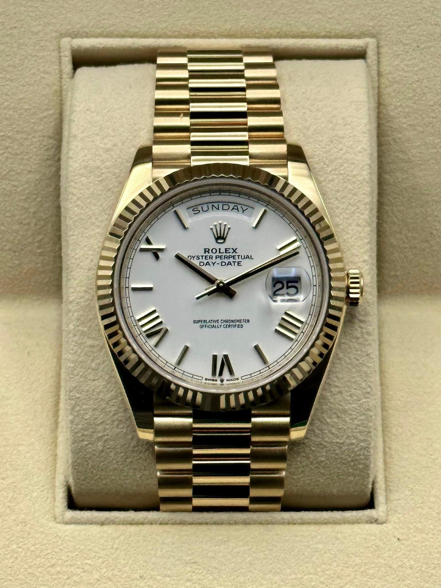 Rolex Day-Date 228238 White Roman Numeral Dial - MyWatchLLC