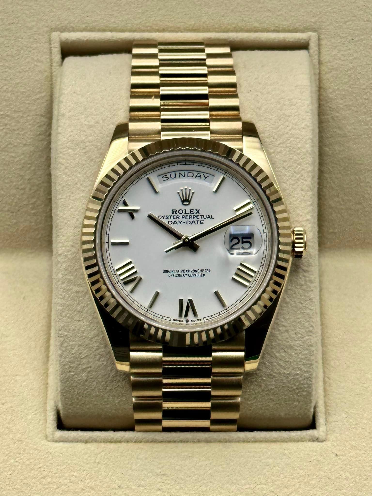 Rolex Day-Date 228238 White Roman Numeral Dial - MyWatchLLC
